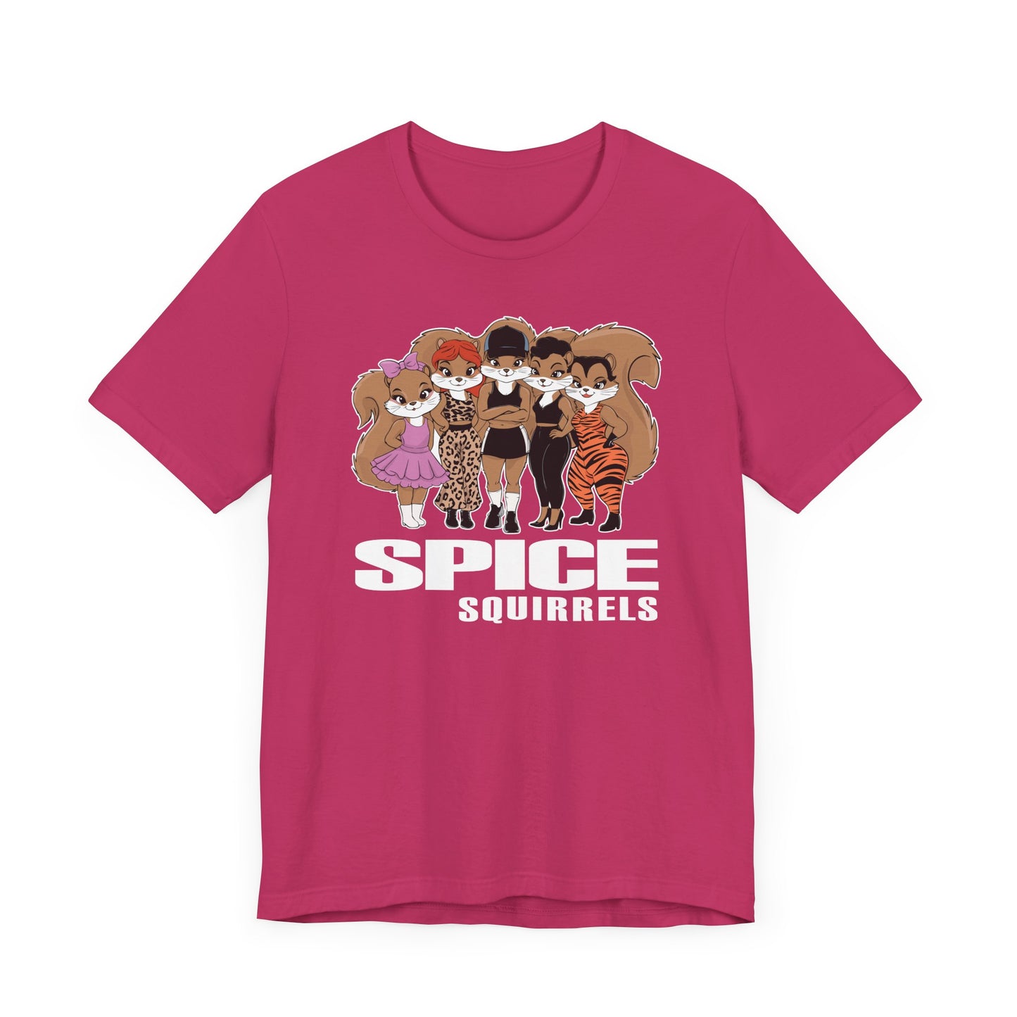 Spice Squirrels T-shirt Unisex Jersey Short Sleeve Tee with Funny Squirrel Parody Design