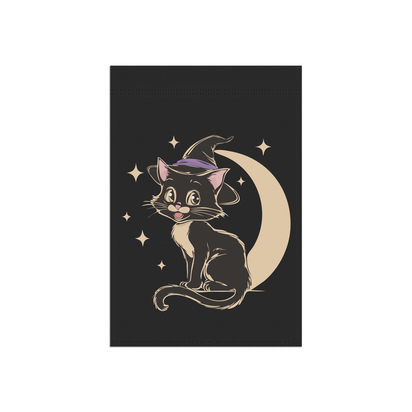 Witchy Kitty Yard Banner Flag, Halloween Witch Cat Flags, Spooky Magical Goth Fall Outdoor Home Decorations