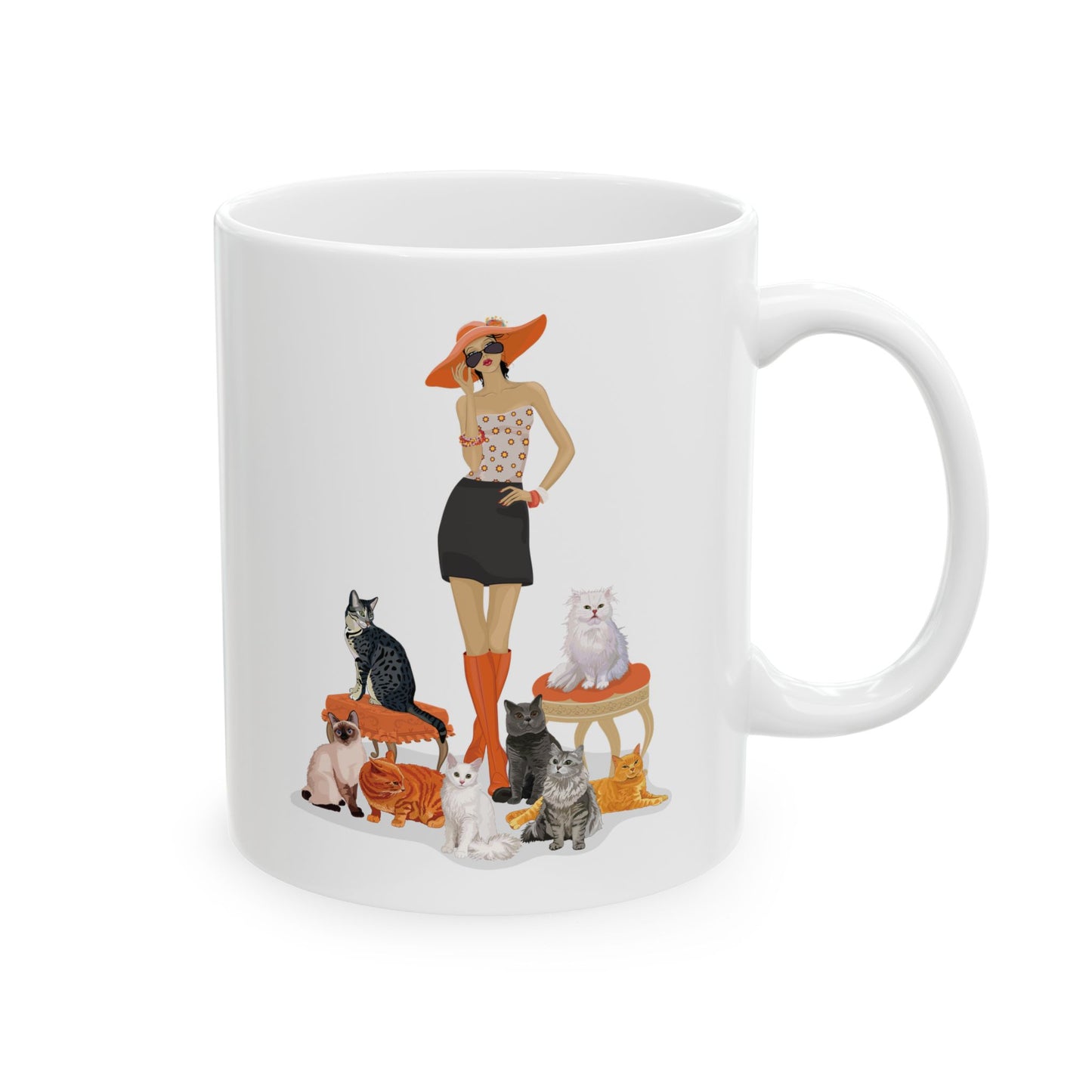 Childless Cat Lady Ceramic Coffee Tea Mug 11oz - Gifts for Childfree Crazy Cat Ladies