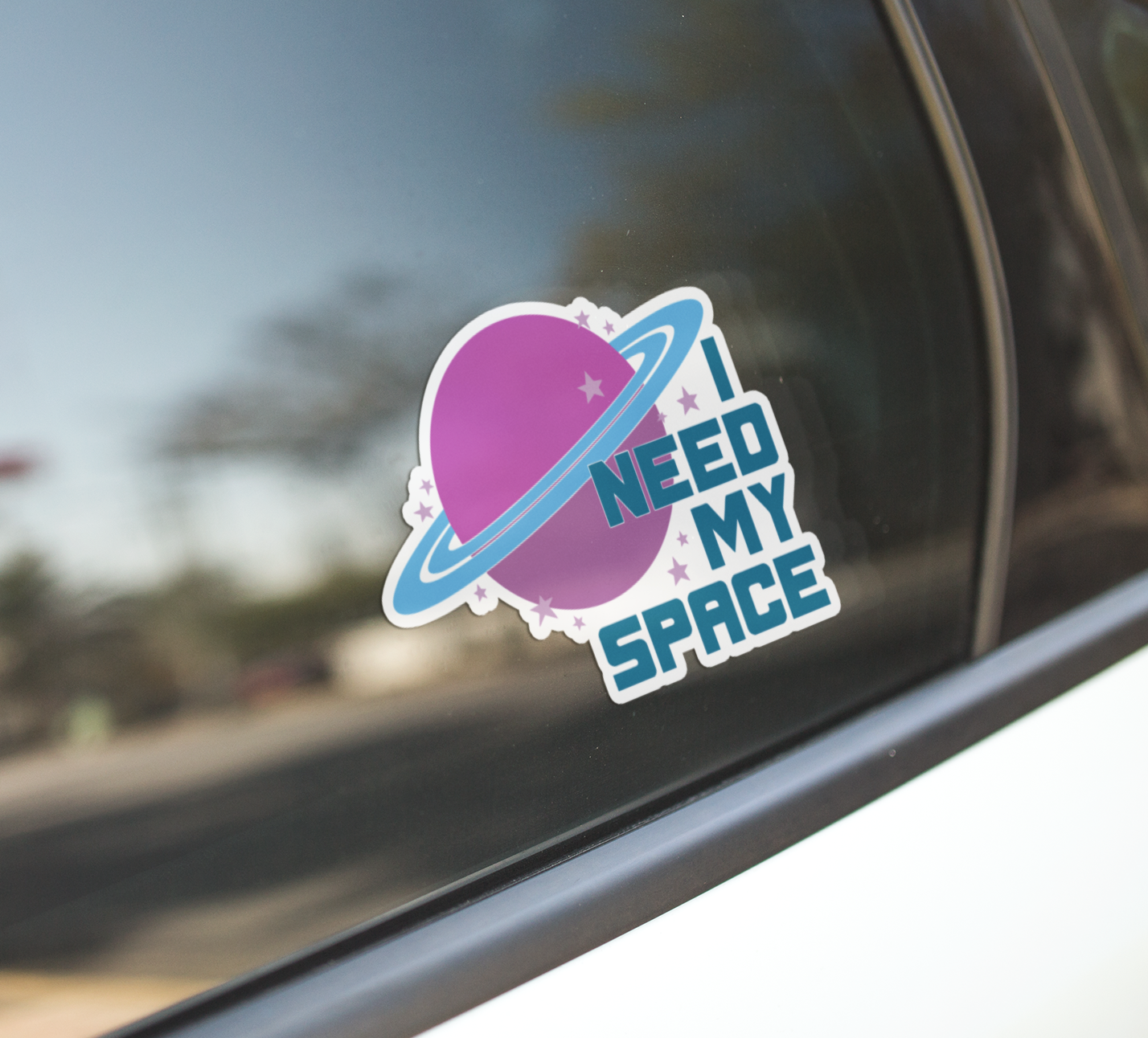 I Need My Space Sticker - 3.5" Waterproof, Fade-Resistant Decal Stickers Introvert Outerspace
