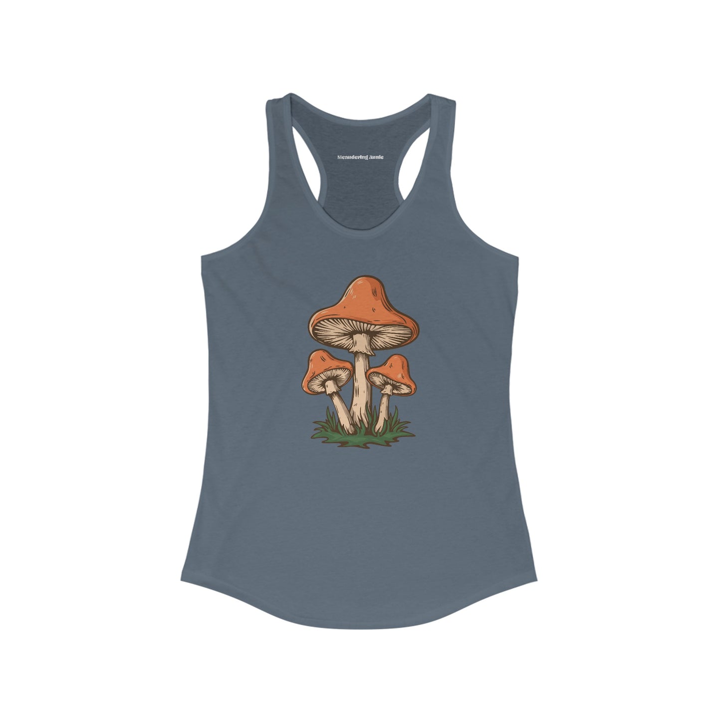 Retro Mushroom Women's Racerback Tank Top with Mushrooms Print