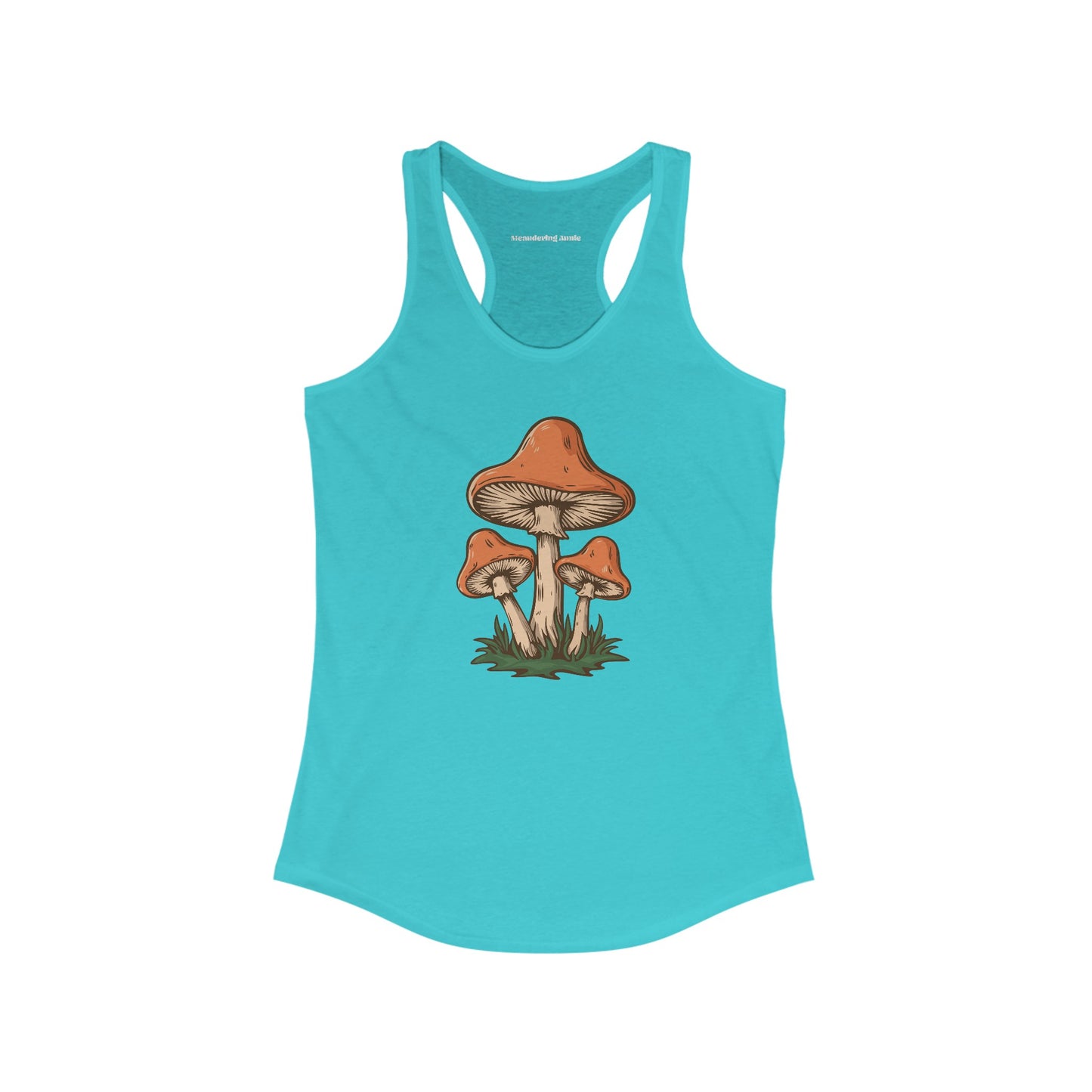 Retro Mushroom Women's Racerback Tank Top with Mushrooms Print