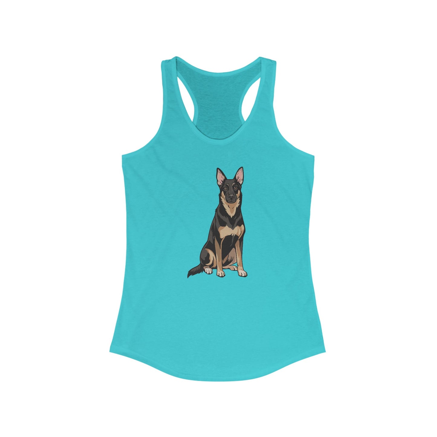 Buddy German Shepherd Dog Women's Racerback Tank Top, Graphic Sleeveless Shirt, Summer Apparel for Dog Lovers