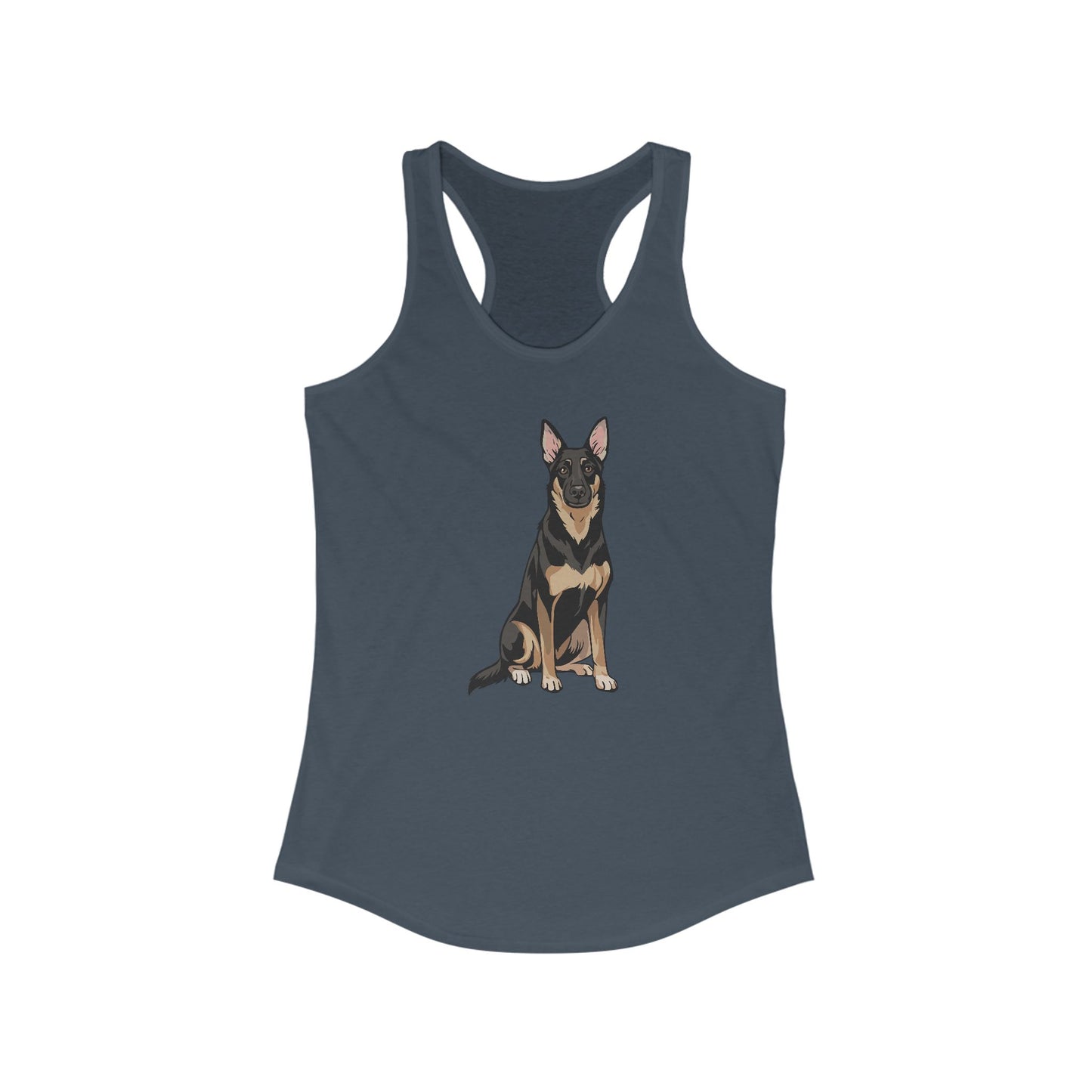 Buddy German Shepherd Dog Women's Racerback Tank Top, Graphic Sleeveless Shirt, Summer Apparel for Dog Lovers