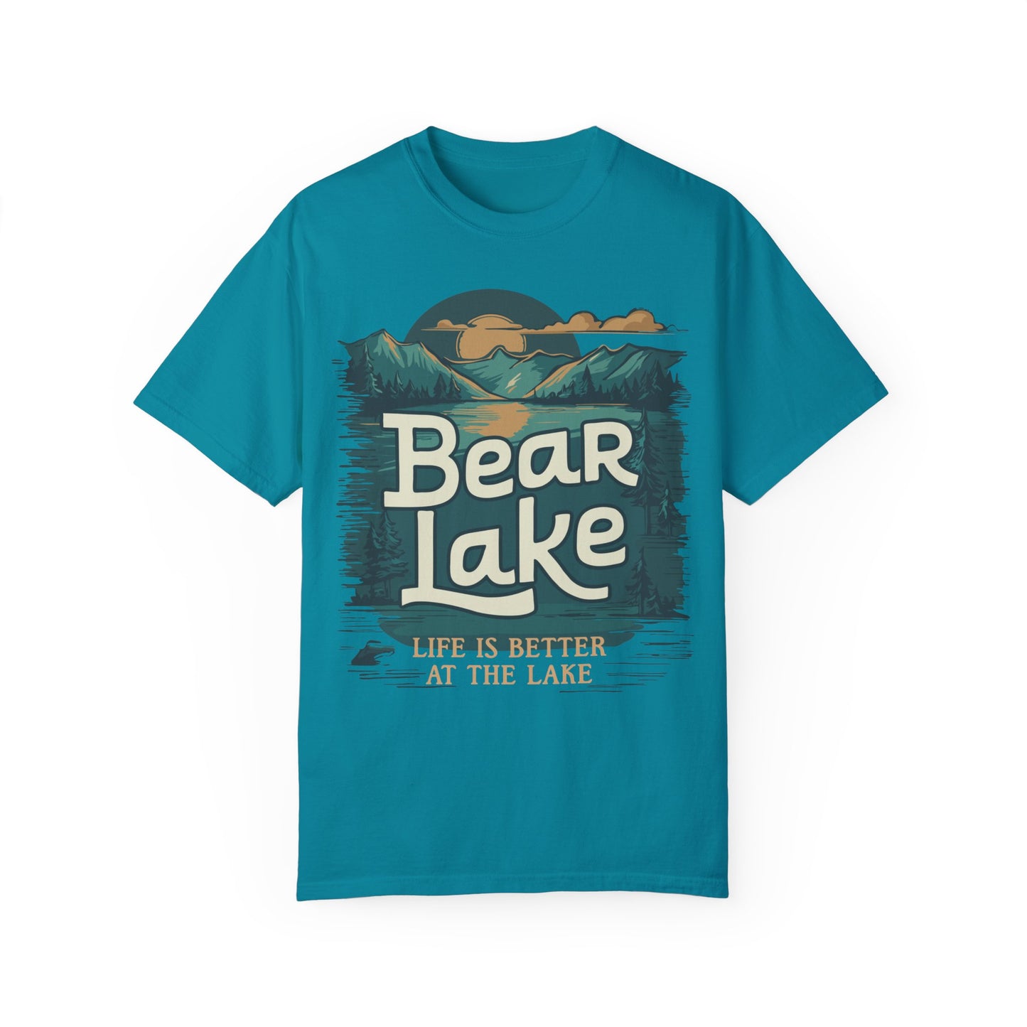 Bear Lake Summer Vacation Mens Womens Unisex Garment-Dyed T-shirt - Utah Idaho Travel Graphic Tees