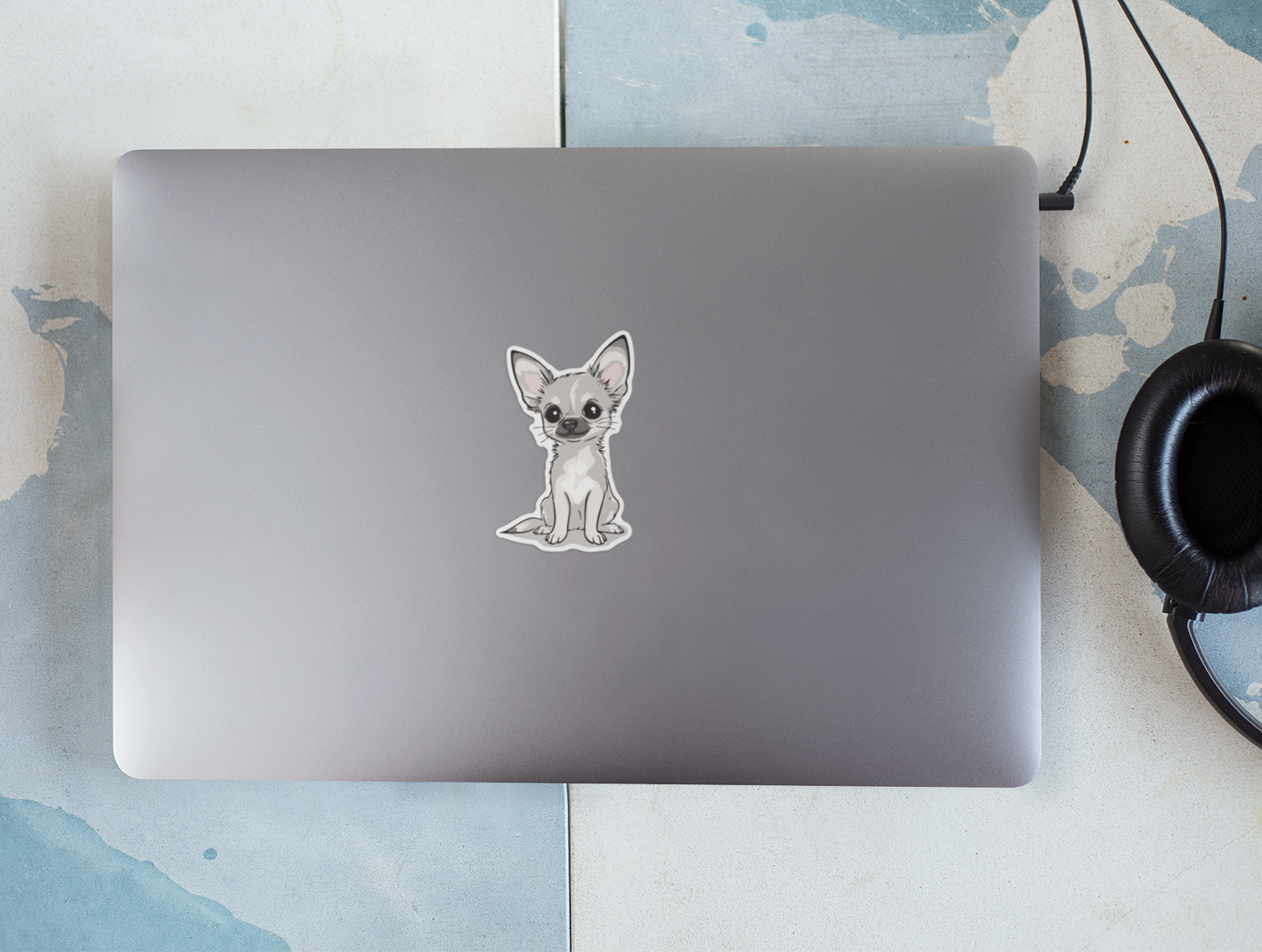 3.5" White Chihuahua Puppy Dog Sticker - Waterproof, Fade-Resistant Vinyl Decal Stickers Short Coat Chihuahuas Dogs