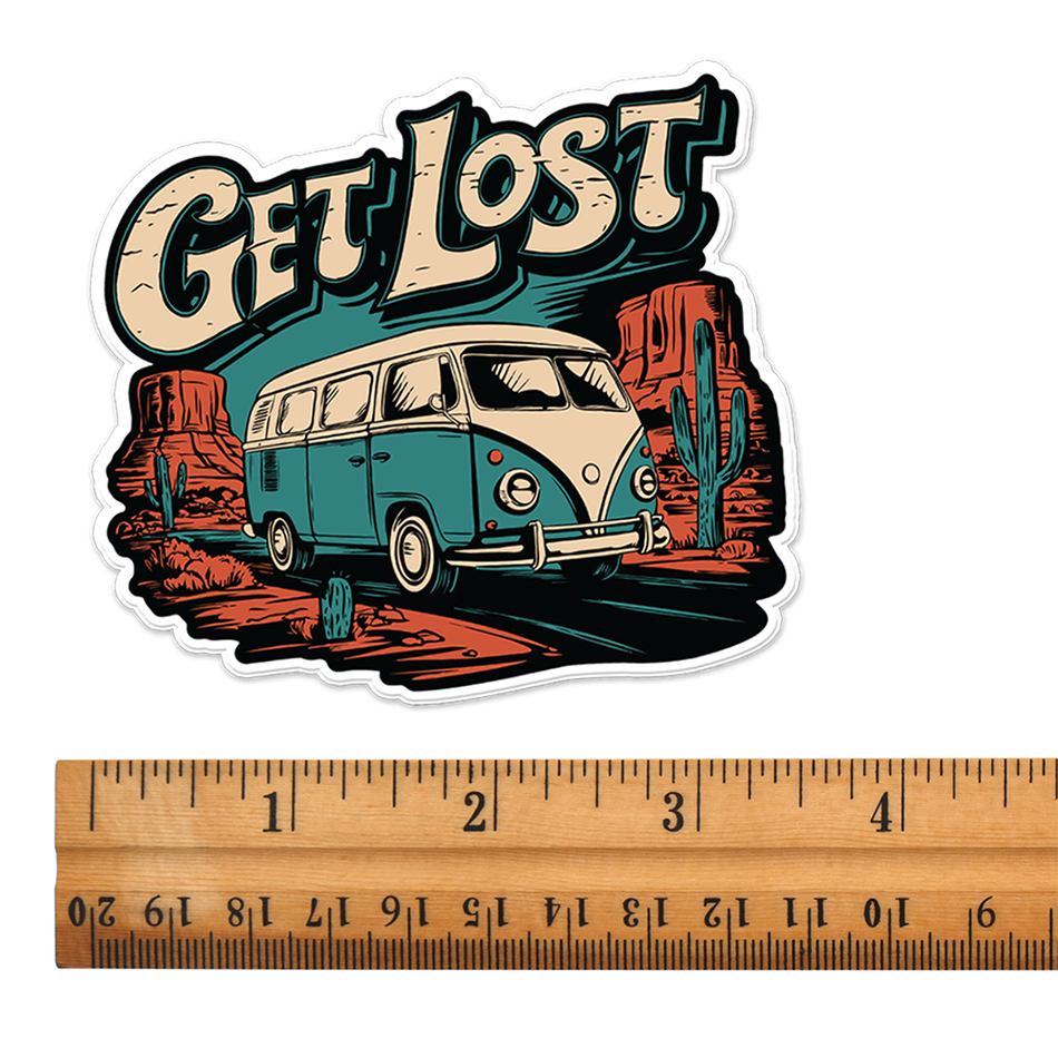 3.5" Get Lost Vanlife Roadtrip Sticker - Waterproof Nomad Vintage Van Decal Stickers