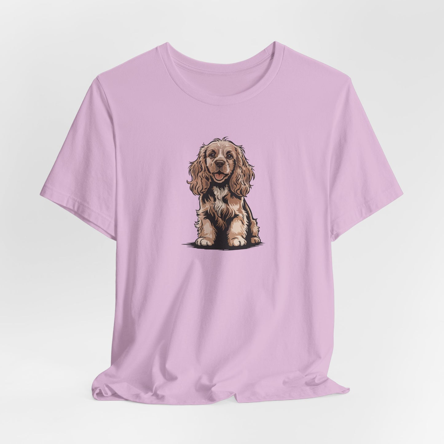 Cocker Spaniel Dog Illustration Tee | Cute Puppy Dogs Graphic T-Shirt, Cotton Pet Owner Shirts