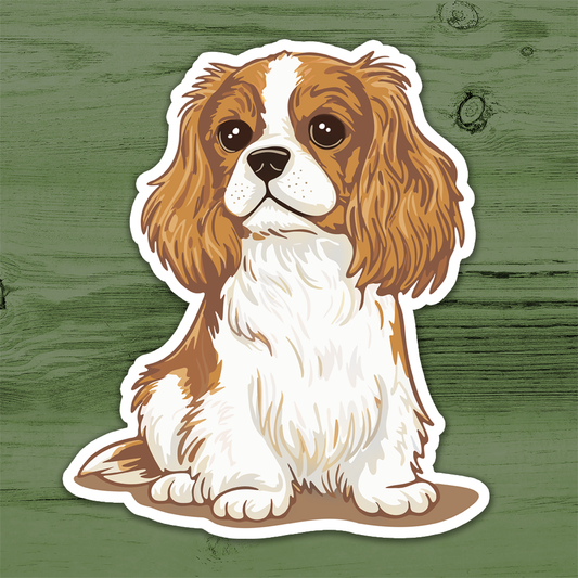 3.5" Louie Blenheim Cavalier King Charles Spaniel Puppy Dog Sticker - Waterproof, Fade-Resistant Decal Stickers