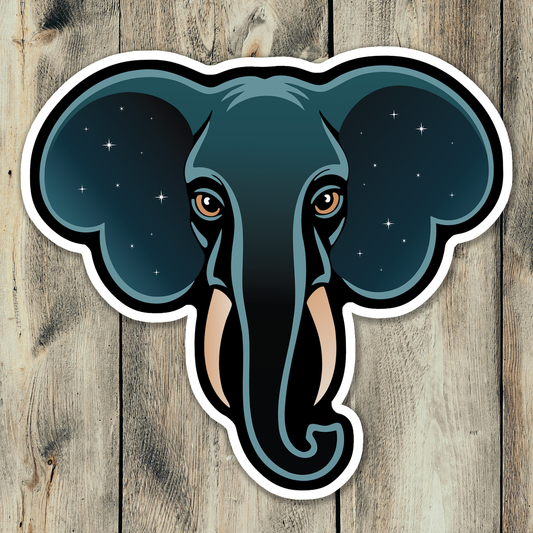 3" Celestial Elephant Stickers, Galactic Elephants Vinyl Decal Sticker Zen Galaxy Waterproof Space Decals Laptop, Water Bottle, Car
