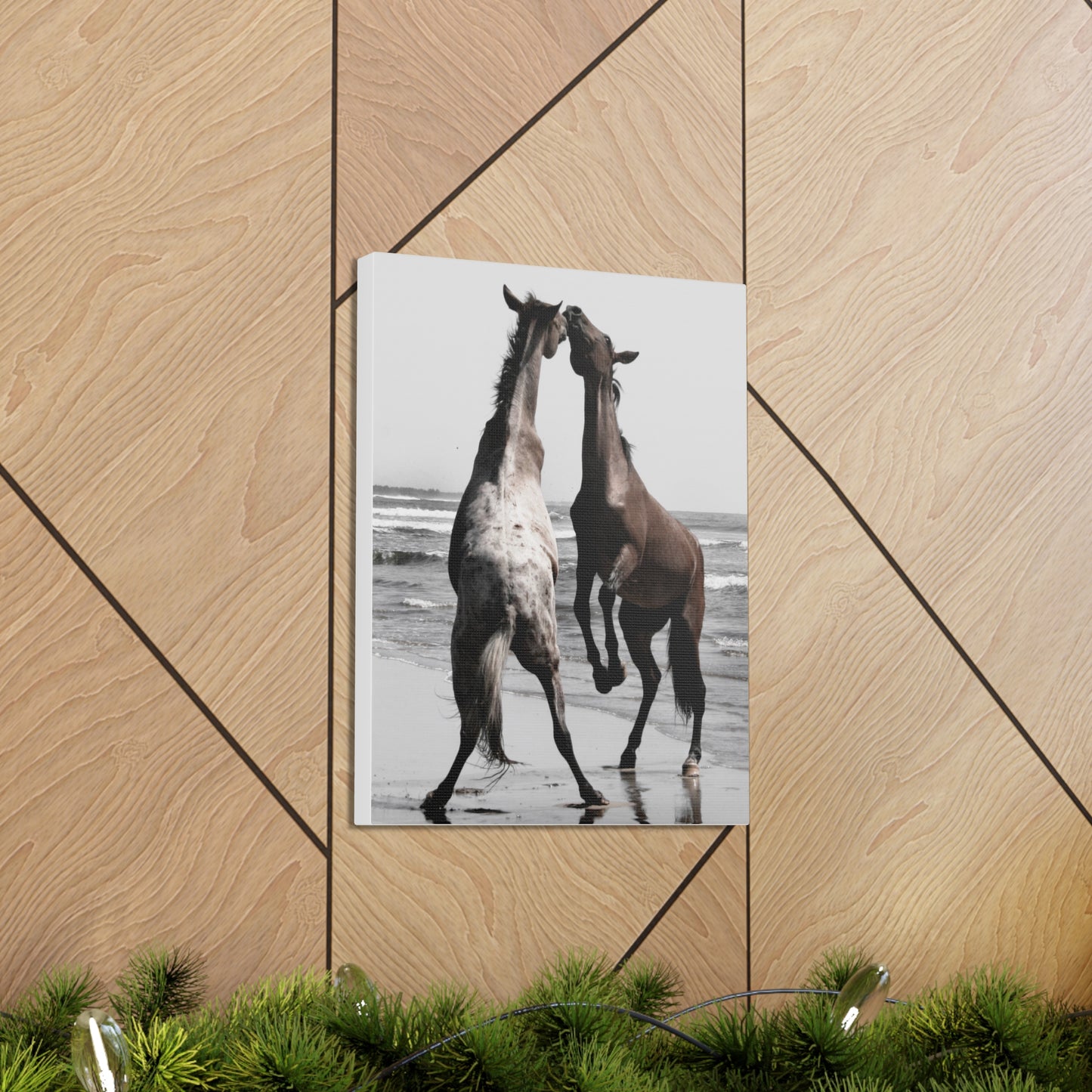 Wild Horses on the Beach Photography Canvas Gallery Wraps - Photography Wall Art Canvas Print of Horses in Mazatlan, Mexico