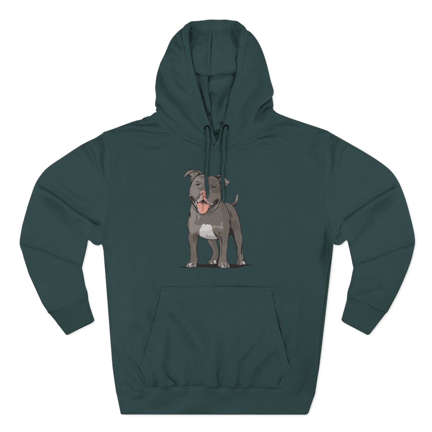 Gray Pitbull Dog Fleece Hoodie, Pit Bull Terrier Dogs Pullover Sweatshirt, Dog Owner Gift, Cozy Puppy Furbaby Hoodies