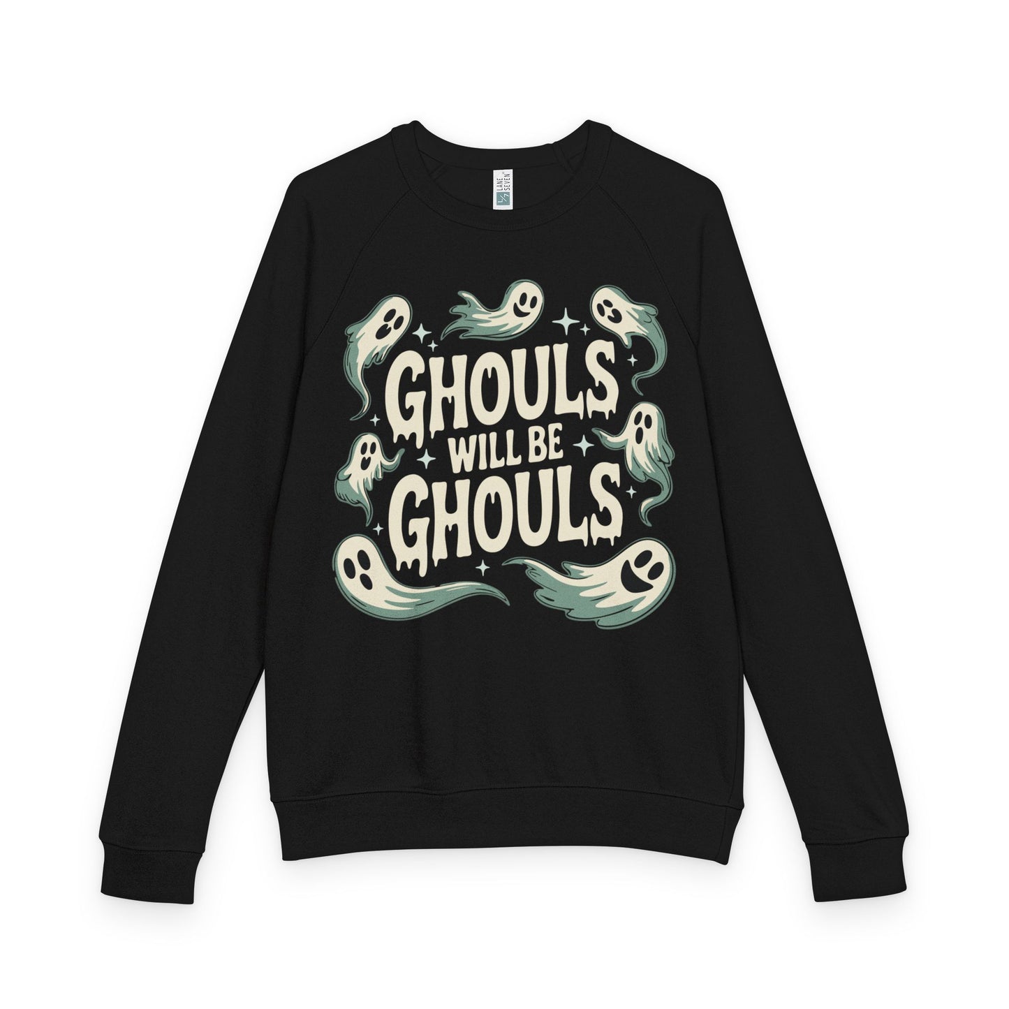 Halloween Raglan Sweatshirt, Ghouls Will Be Ghouls Ghost Design, Halloween French Terry Crewneck, Goth Spooky Sweatshirts