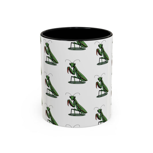 Praying Mantis Bug Pattern Coffee Mug | 11oz Insect Bugs Ceramic Tea Mugs, Nature Garden Drinkware