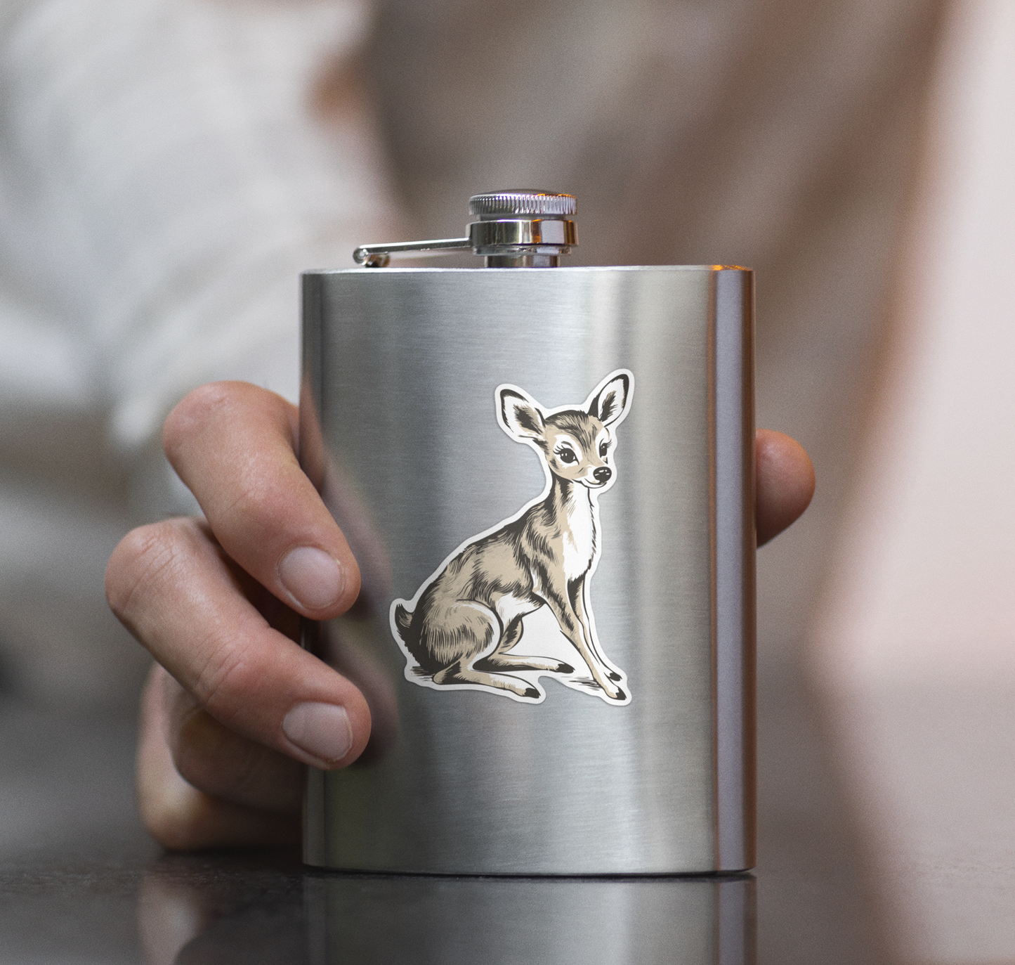 Deer Forest Animal Sticker - 3" Little Doe Woodland Animals Vinyl Stickers Waterproof Cute Foxes Decal Stickers, Nature Lover Gifts