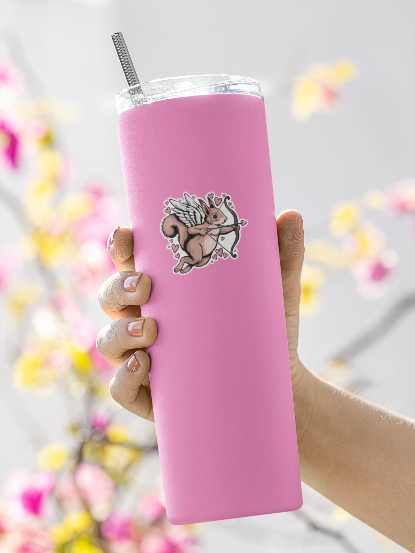 2" Cupid Squirrel Sticker - Waterproof, Fade-Resistant Decal Stickers Valentine's Day Love Hearts