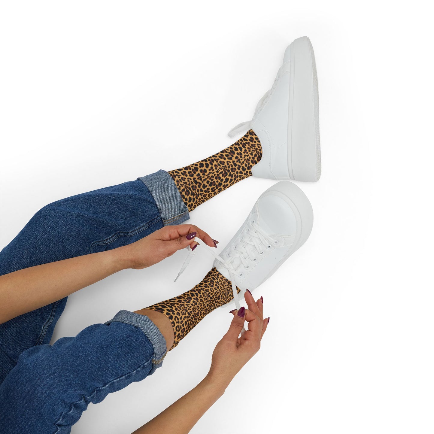 Leopard Print Socks - Womens Cheetah Animal Print Socks - Small, Medium, Large Soft Socks, Ladies Novelty Footwear