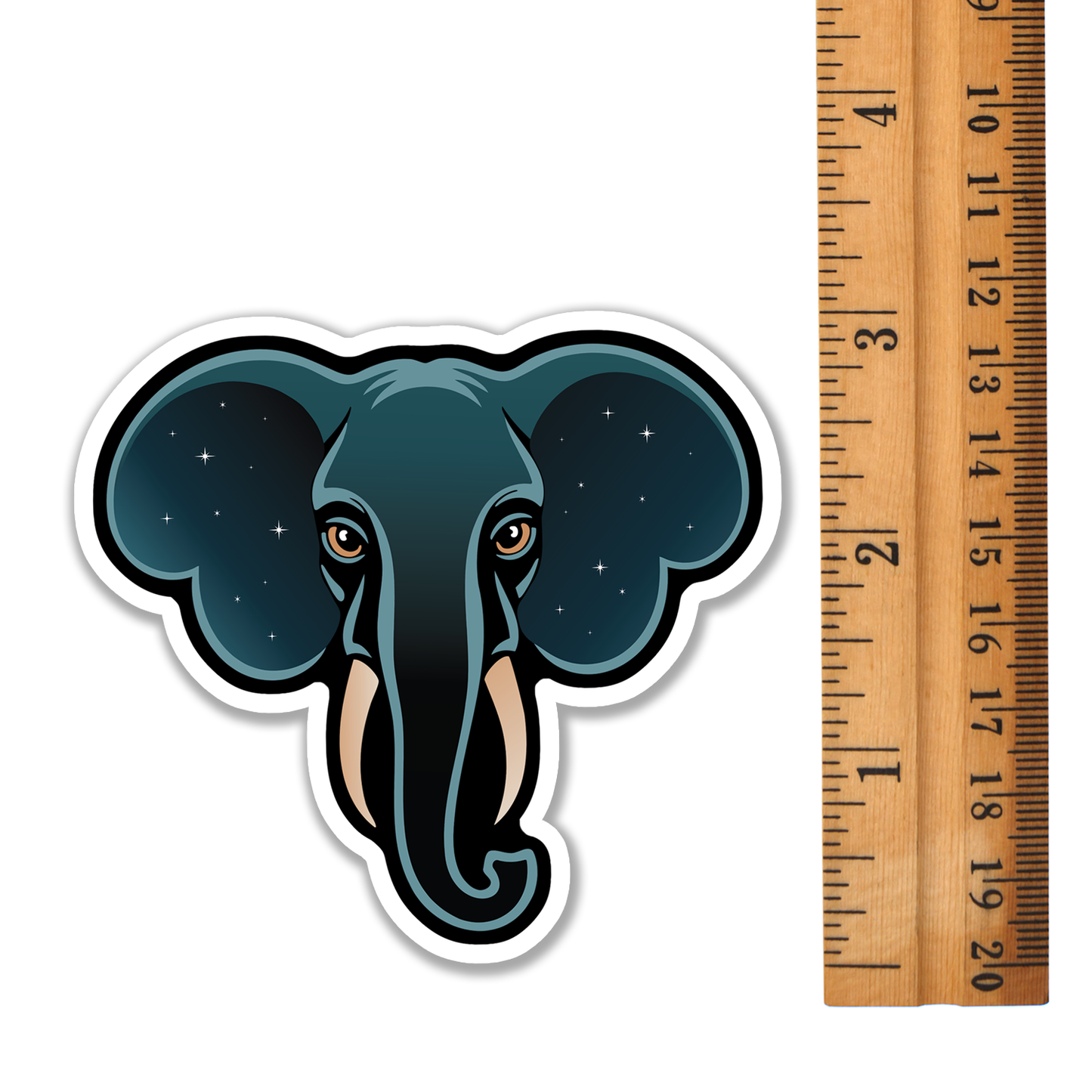 3" Celestial Elephant Stickers, Galactic Elephants Vinyl Decal Sticker Zen Galaxy Waterproof Space Decals Laptop, Water Bottle, Car