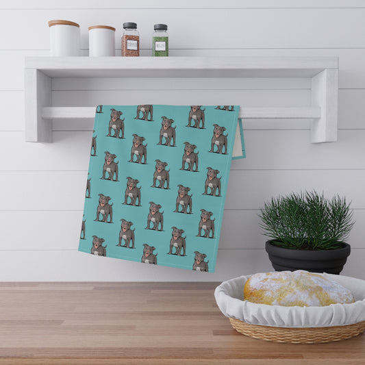 Pitbull Terrier Puppy Dog Tea Towel, Pit Bull Dogs Kitchen Hand Towels Gifts, Home Accessories, Pet Owner Gift