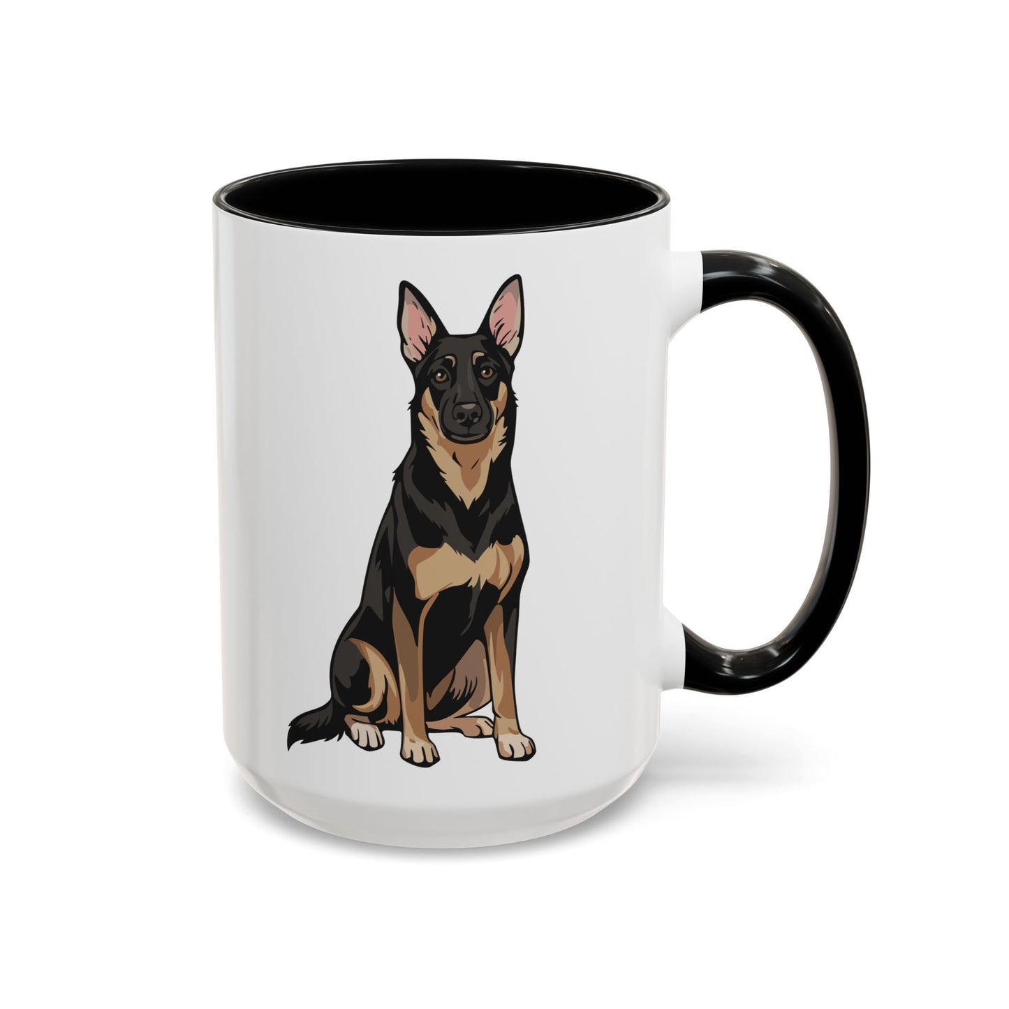 Buddy German Shepherd Dog Accent Coffee Mug, Puppy Dogs Ceramic Mugs 11oz or 15oz, Pet Lover Gift, Dog Breed Tea Cups