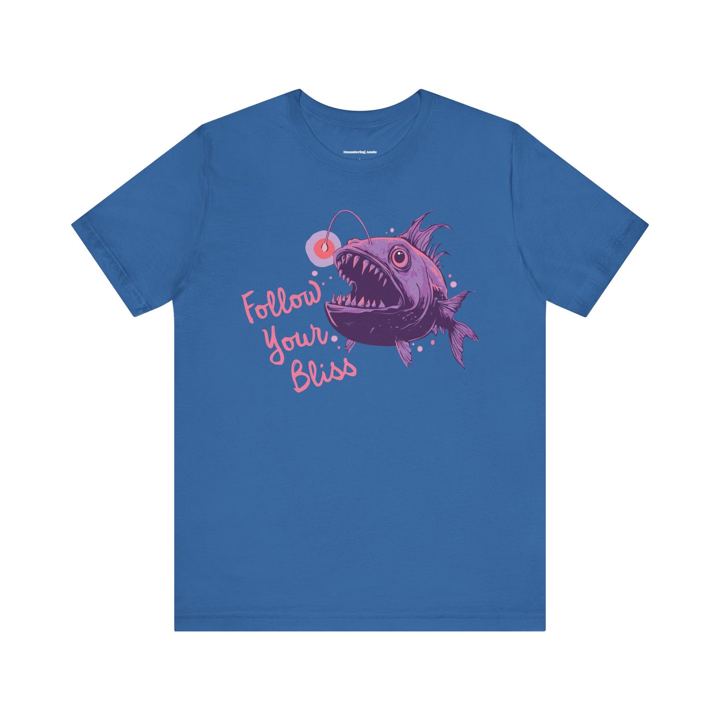 Follow Your Bliss Deep Sea Anglerfish T-shirt, Angler Fish Lure Glow Graphic Tee Ocean Aquatic Creatures