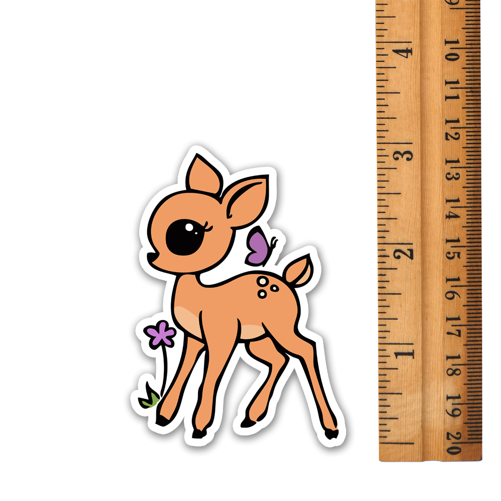 Little Fawn Sticker - 3" Baby Deer Woodland Forest Animal Vinyl Waterproof Decal