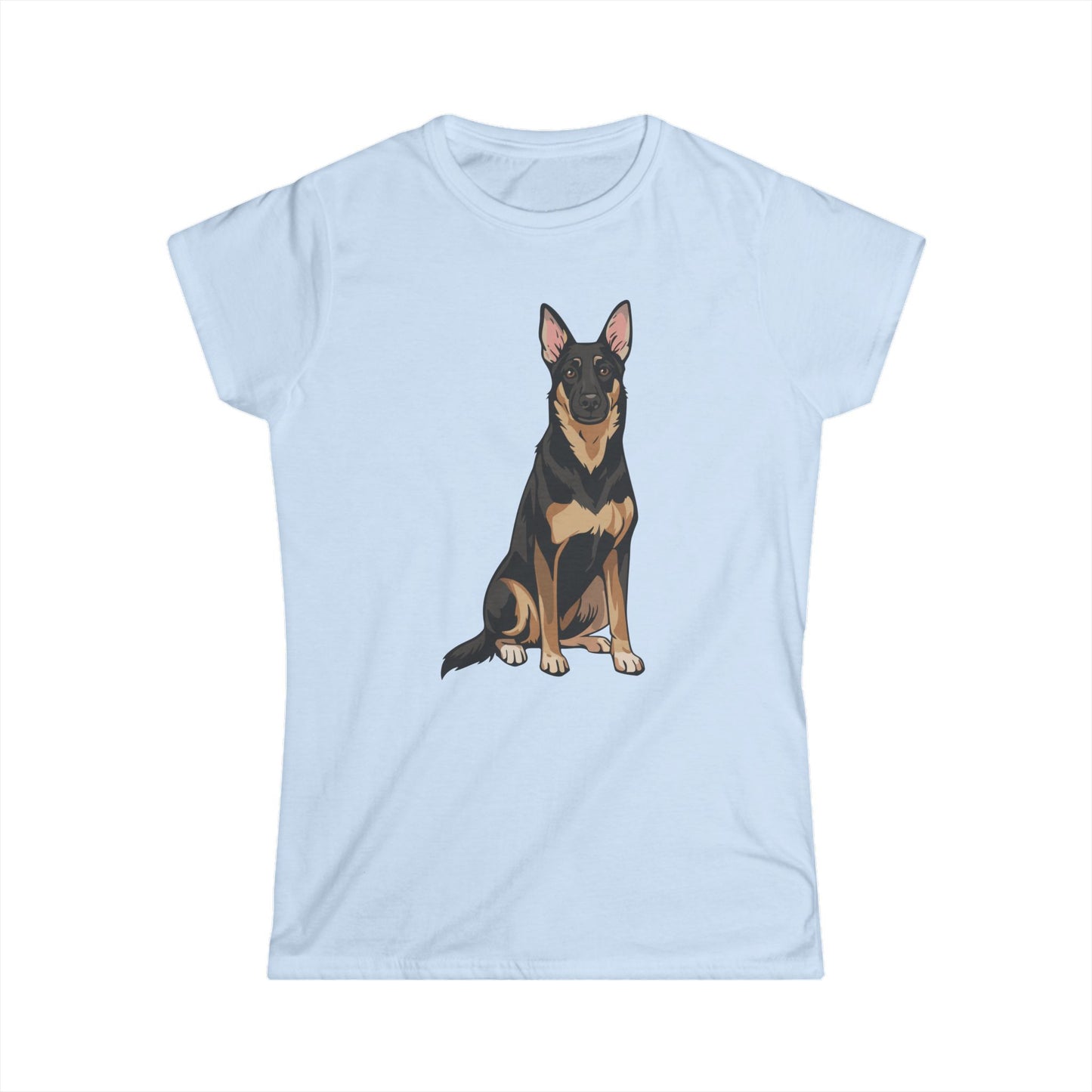 Buddy German Shepherd Dog T-shirt: Women's Semi-Fitted Tee, Dog Lover Shirt, Puppy Dogs Print Tshirt, Graphic Tees for Her, Dog Mom Gift