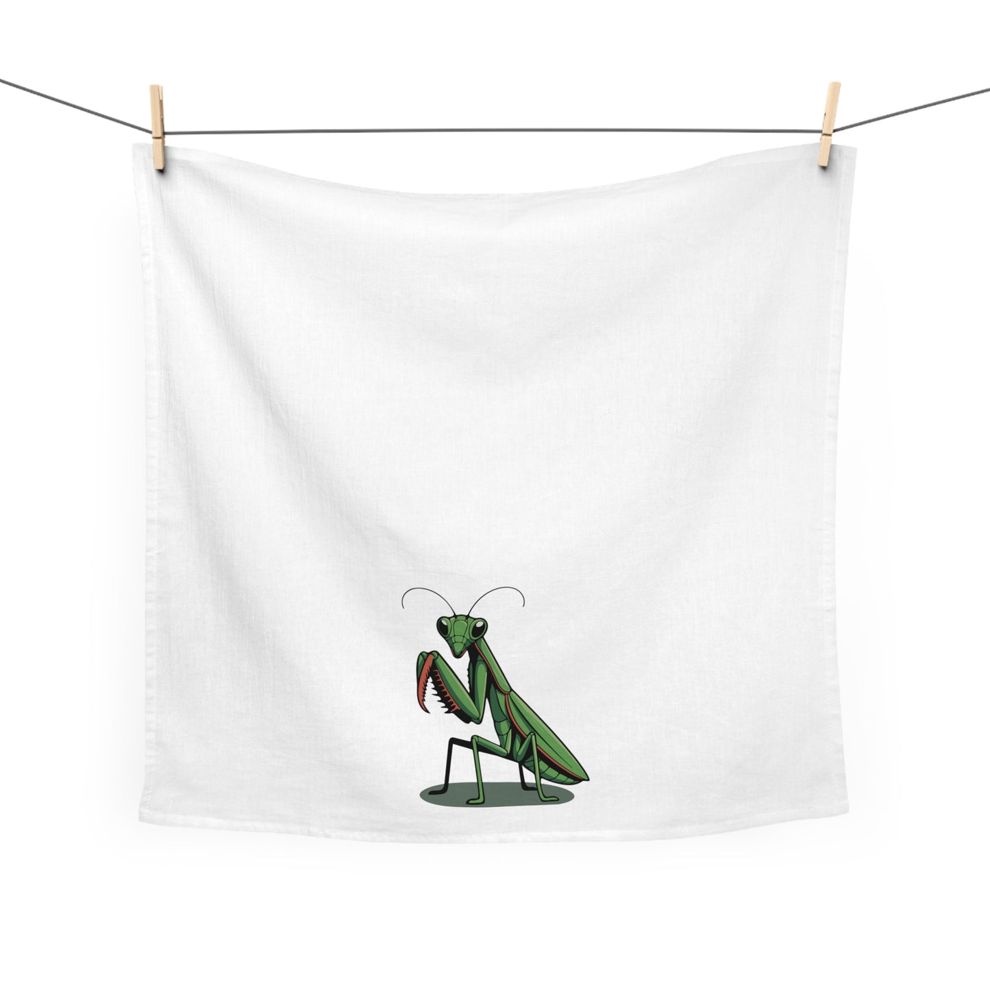Praying Mantis Tea Towel | Cute Insect Kitchen Linen Hand Towels, Nature Bug Home Decor 100% Cotton