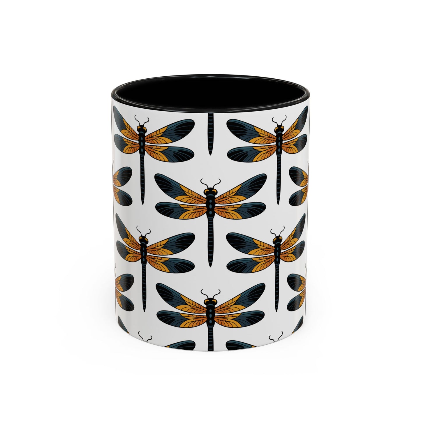 Dragonfly Pattern Coffee Mug | 11oz Ceramic Dragonflies Insect Bug Mugs, Nature Garden Kitchen Drinkware