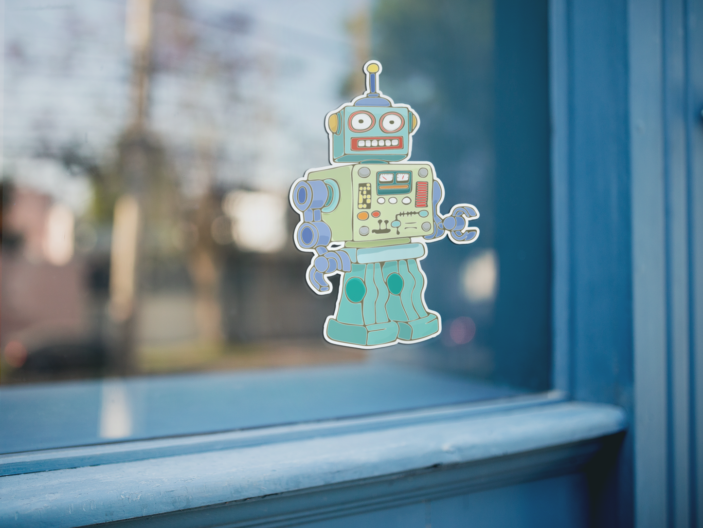 3" Retro Robot Sticker - Waterproof, Fade-Resistant Decal Stickers Colorful Robots