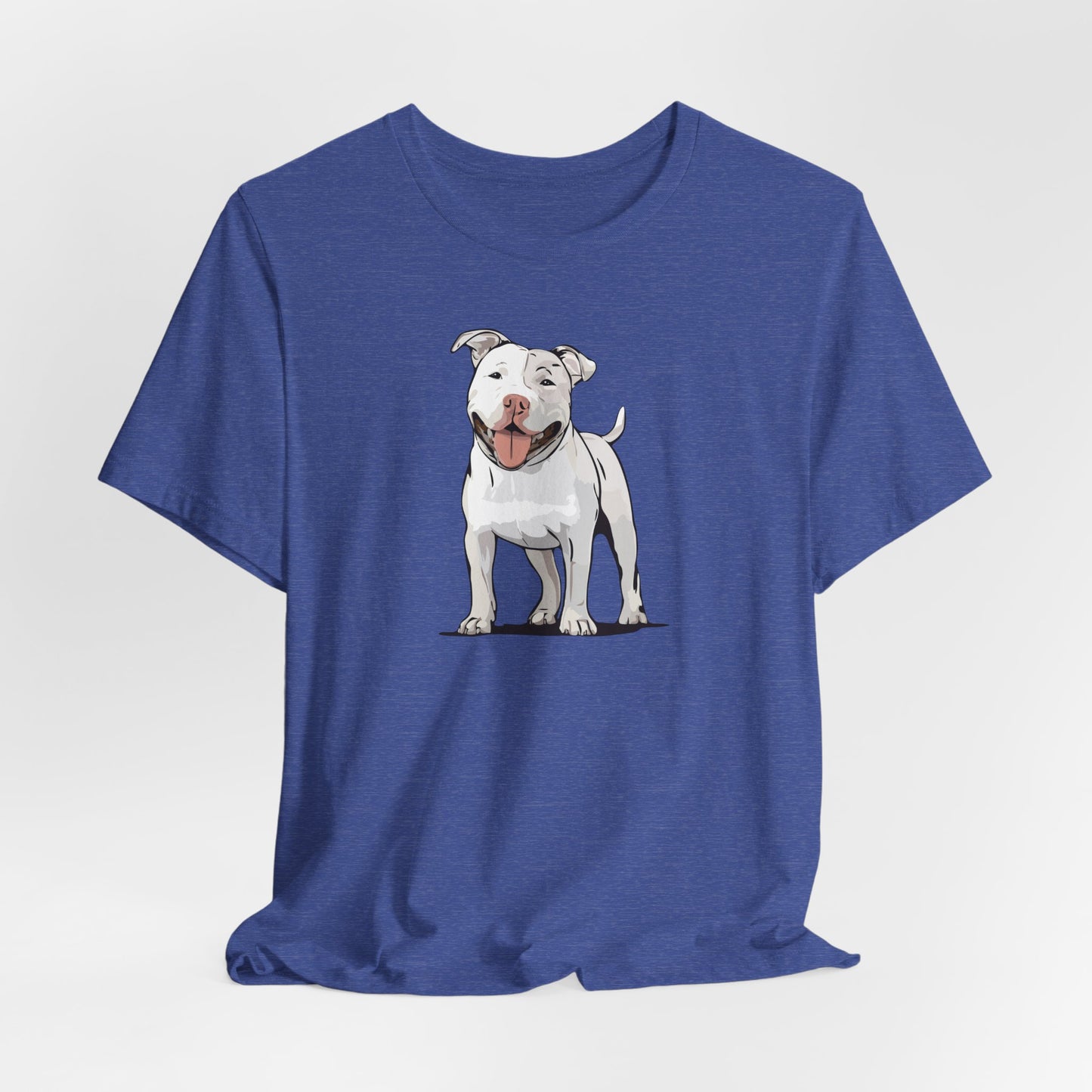 White American Pit Bull Terrier Dog T-shirt: Pitbull Puppy Dogs Unisex Short Sleeve Tee, Pet Owner Dog Mom Dad Shirt