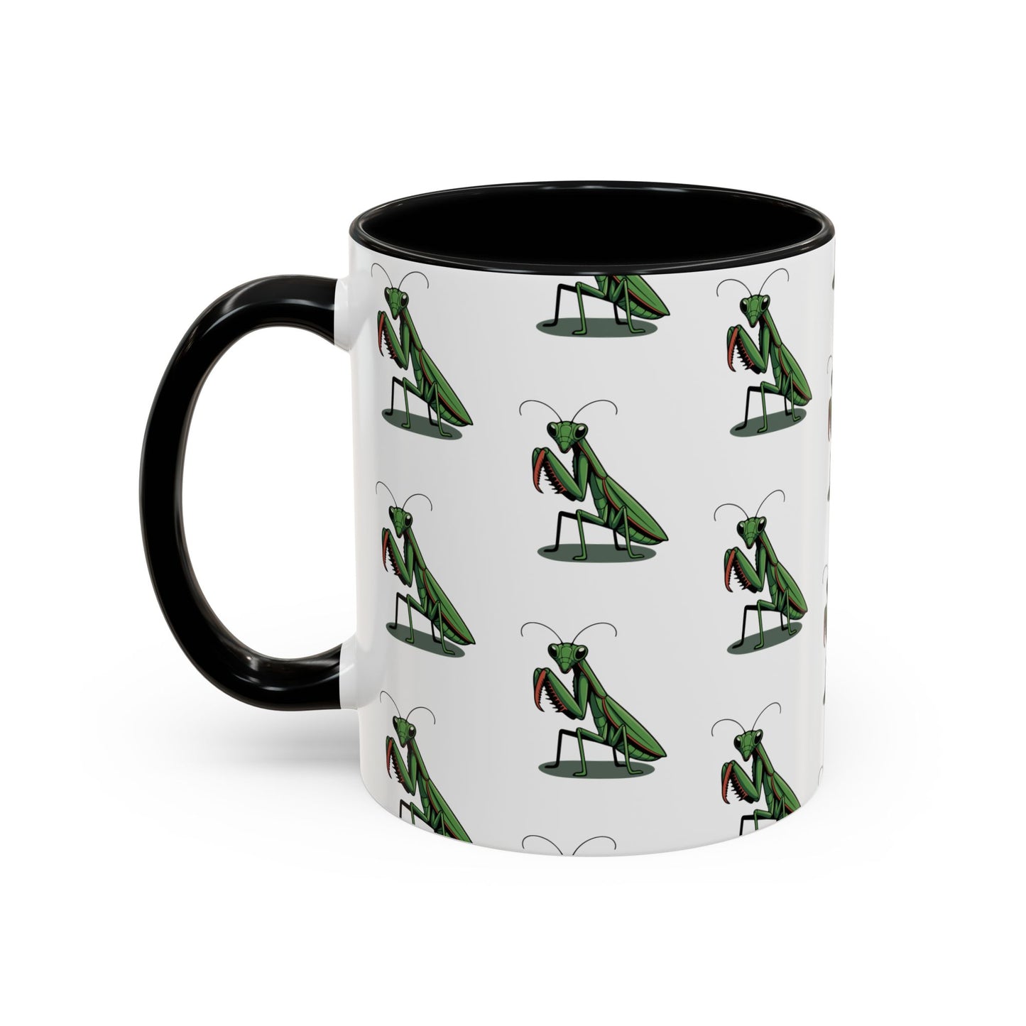 Praying Mantis Bug Pattern Coffee Mug | 11oz Insect Bugs Ceramic Tea Mugs, Nature Garden Drinkware