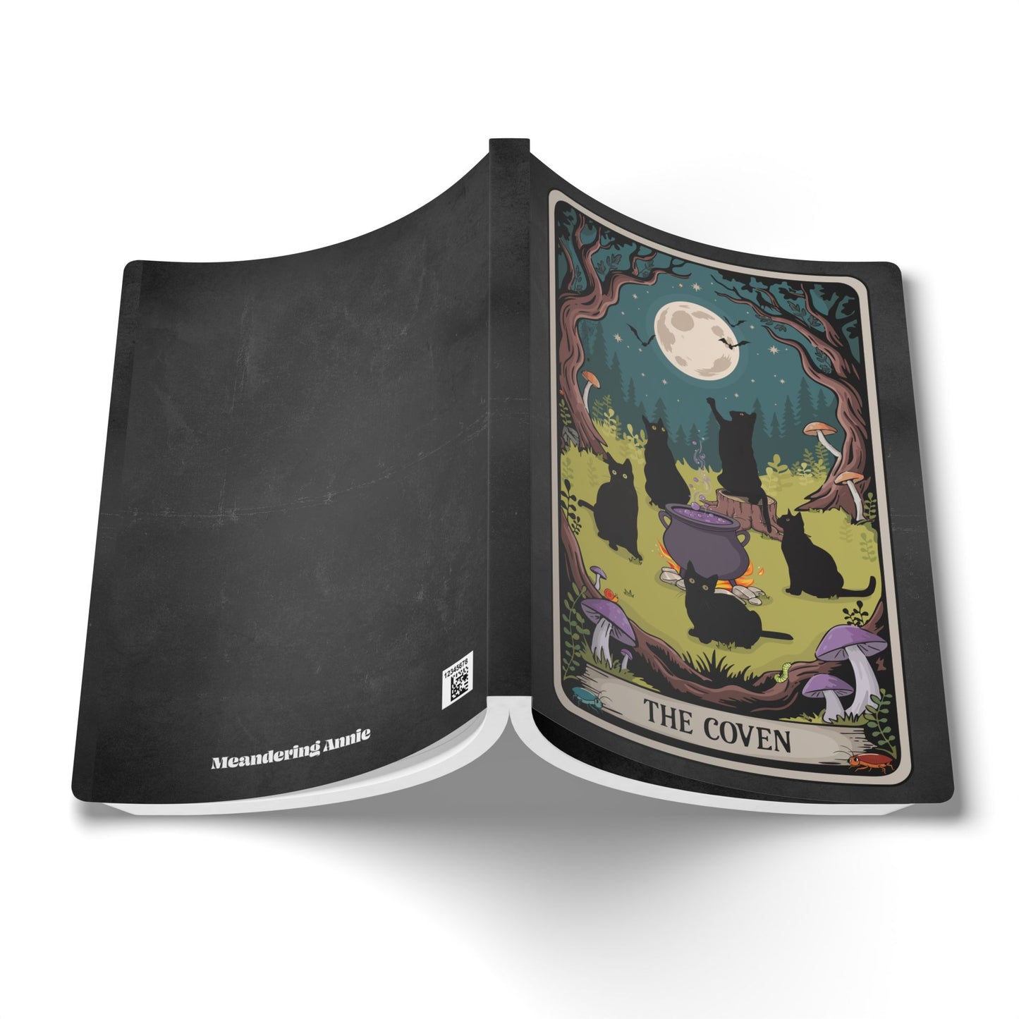 Mystical Black Cat Journal - The Coven Tarot Card Design Witch Journals, Spell Book, Gift for Cat Lovers, Spooky Halloween Notebook