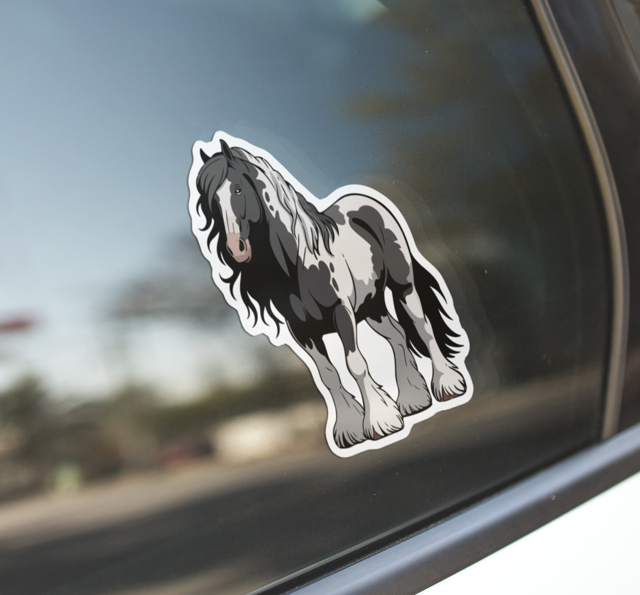 3" Gypsy Vanner Horse Sticker - Spotted Irish Romani Cob Horses Decal Stickers Waterproof