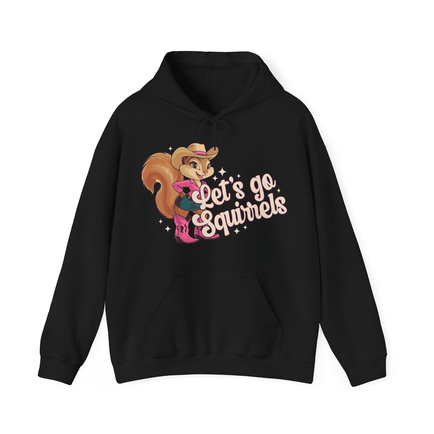 Let's Go Squirrels Pullover Hoodie Hooded Sweatshirt with Fun Squirrel Print