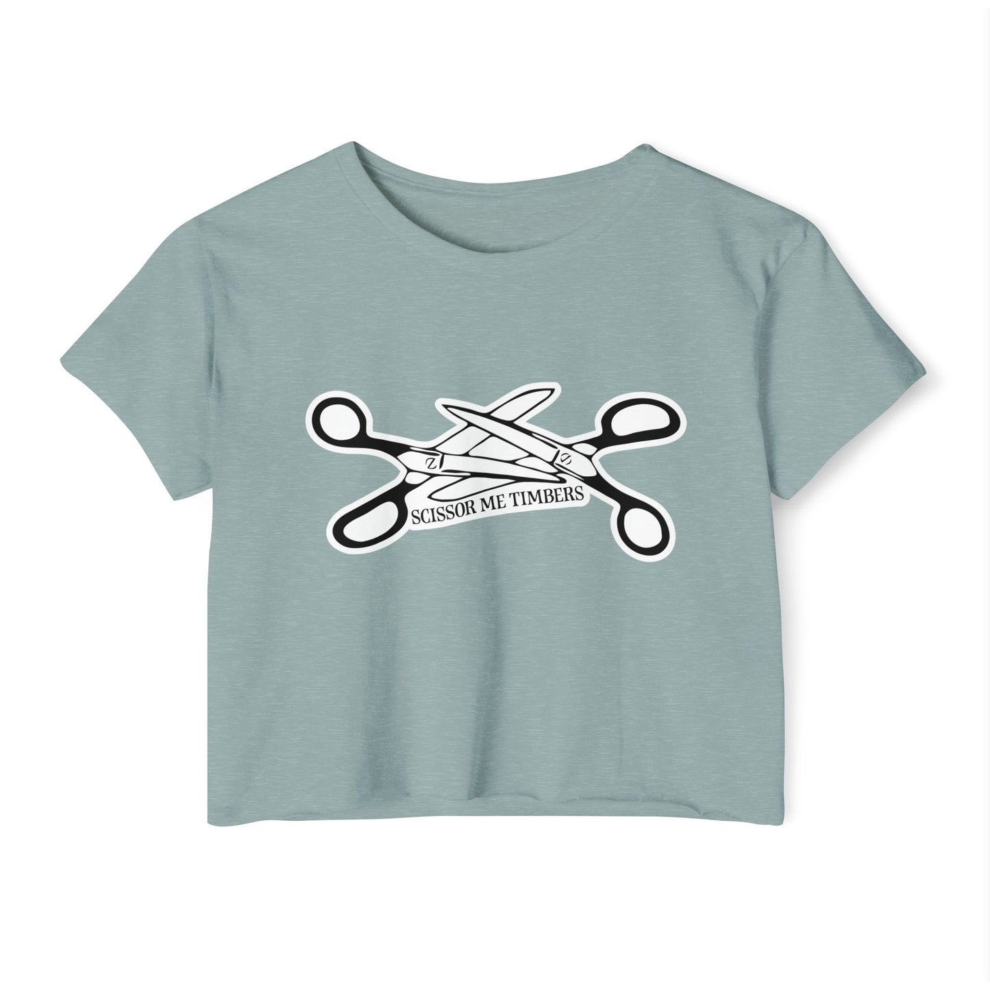 Scissor Me Timbers Crop Top, Womens LGBTQIA Summer Pride Festival Cropped Tee, Funny Lesbian Gay Queer Apparel Scissors