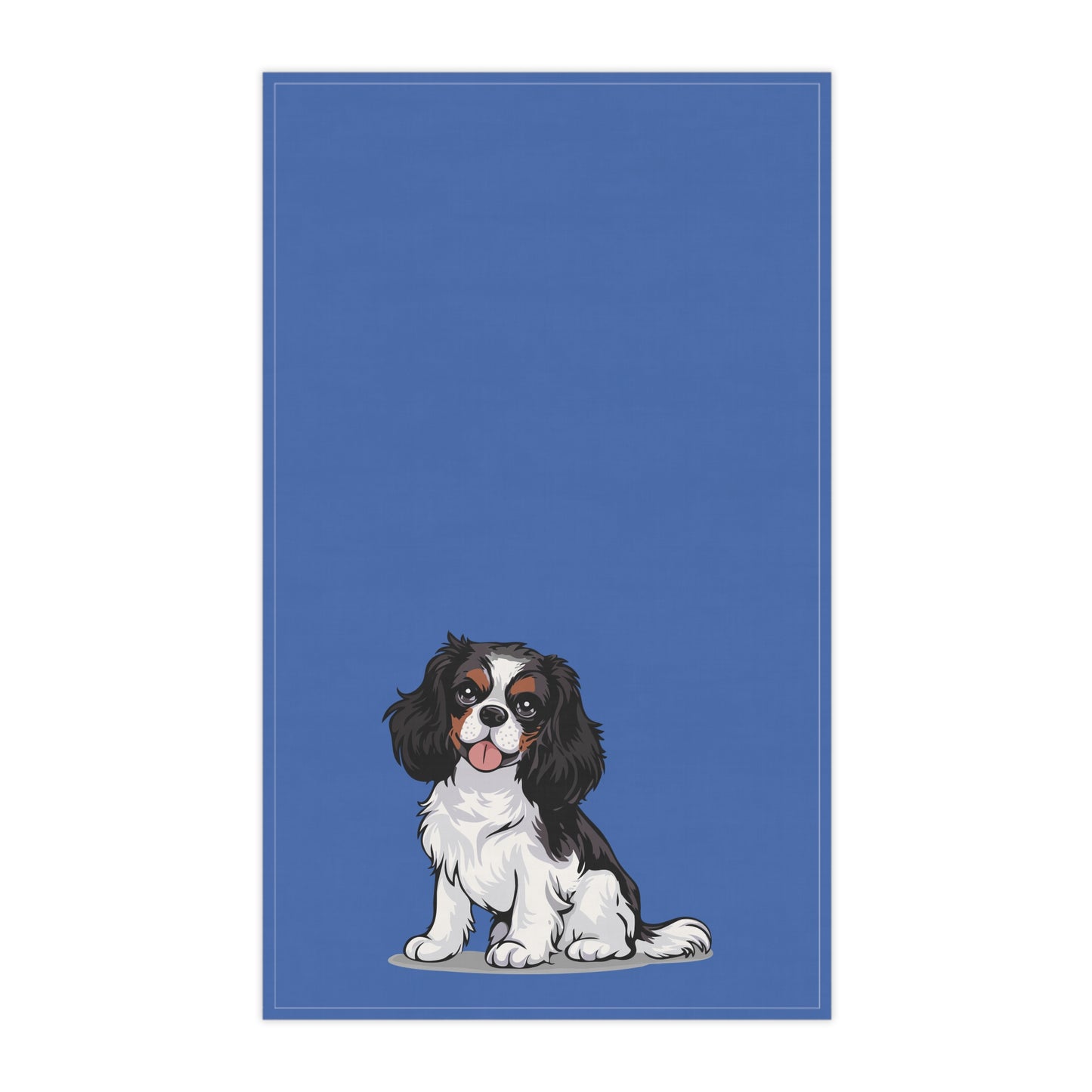 Tricolor Cavalier King Charles Spaniel Dog Tea Towel, Kitchen Decor Hand Towels, Puppy Dogs Home Kitchenware