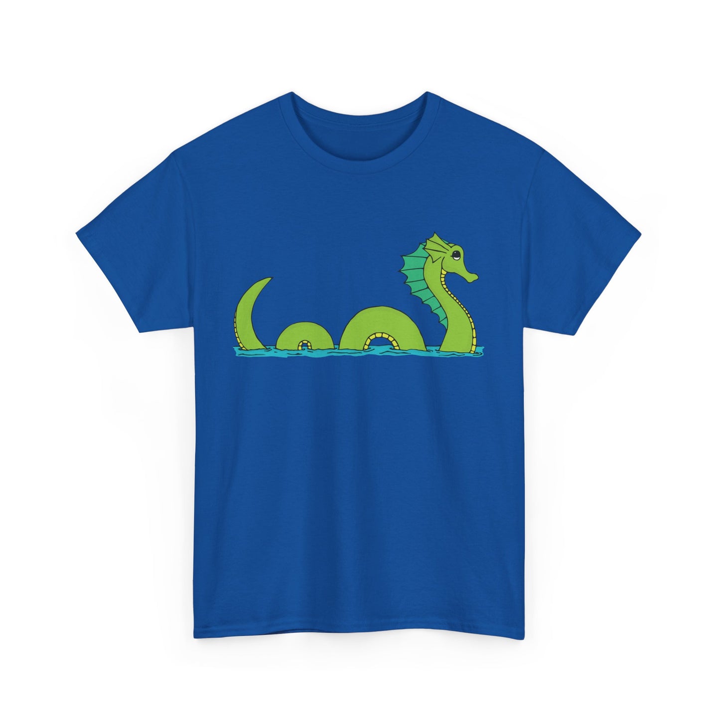 Sea Serpent T-shirt Unisex Heavy Cotton Tee - Mens Womens Loch Ness Sea Monster