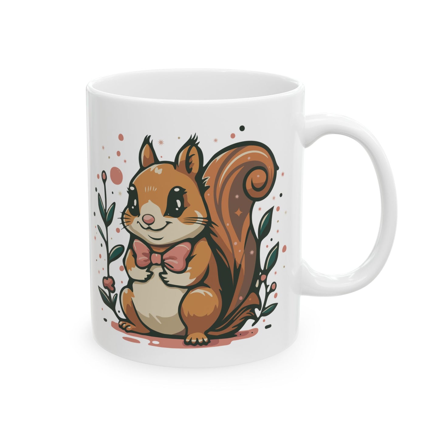 Woodland Squirrel Ceramic Coffee Tea Mug 11oz with Cute Squirrel Print