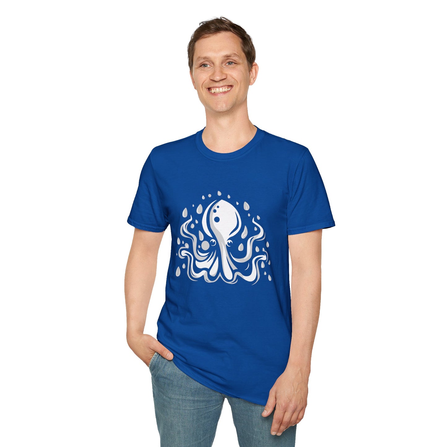 Elusive Octopus Soft T-shirt Unisex Softstyle Tee with Octopus Sea Creature Print