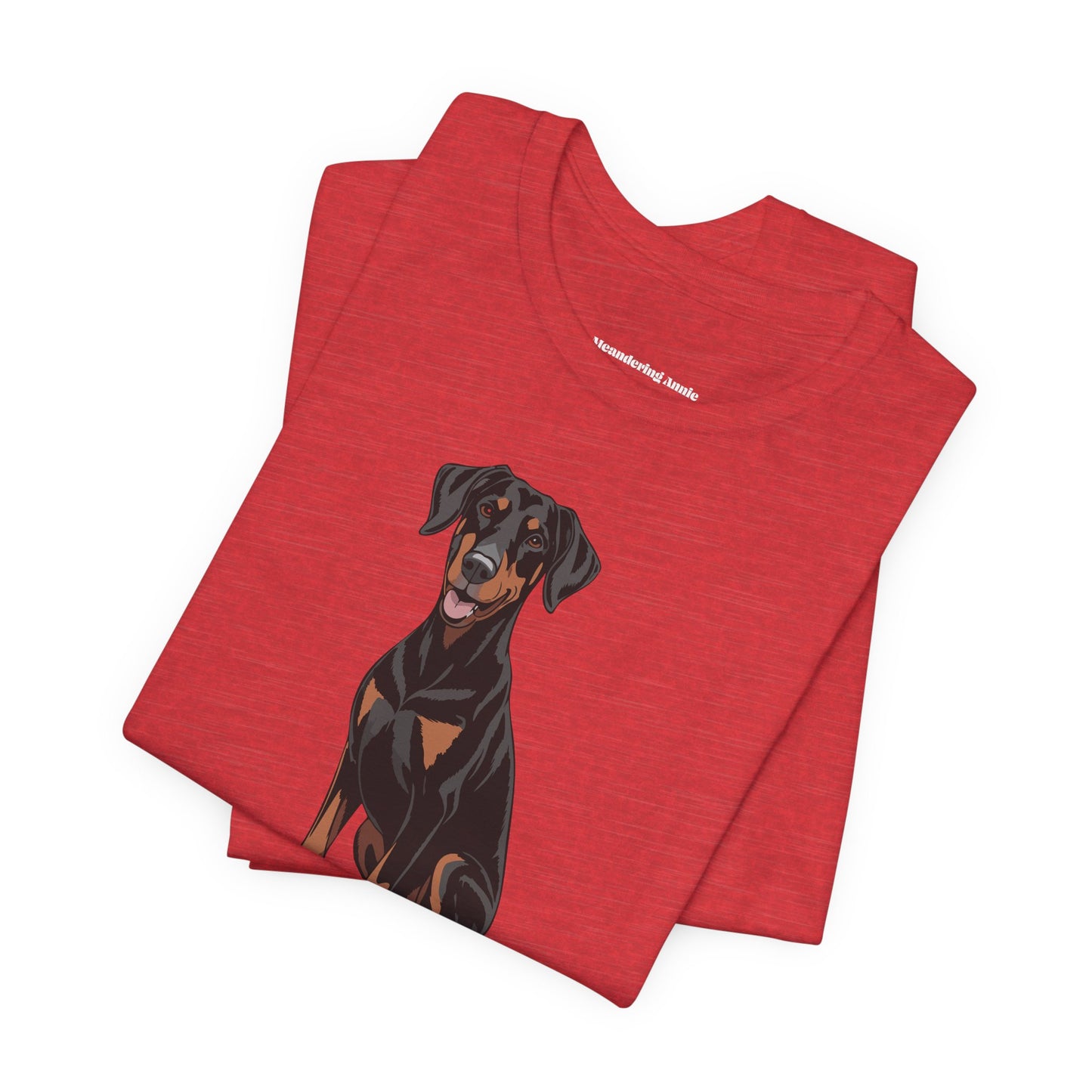 Doberman Pinscher Dogs T-shirt, Black Dobermans Puppy Dog Unisex Short Sleeve Cotton Tee