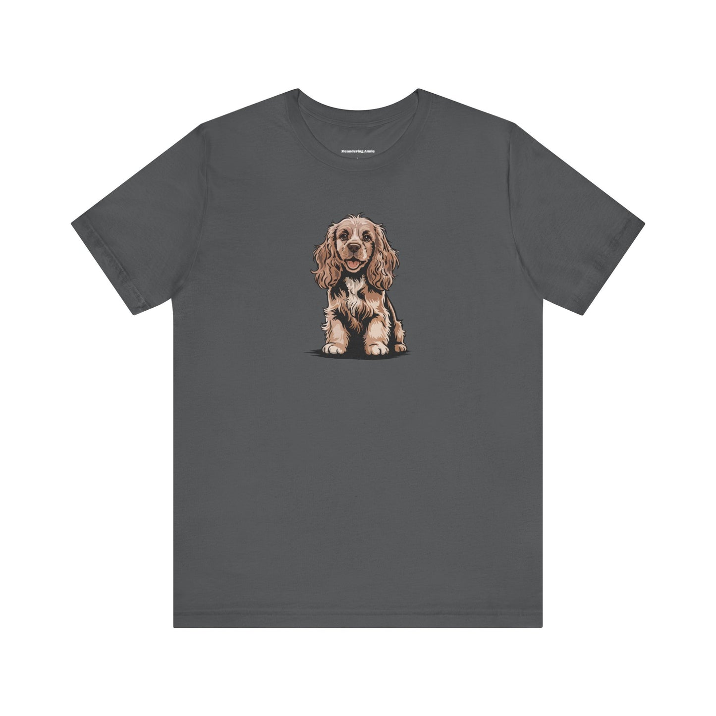 Cocker Spaniel Dog Illustration Tee | Cute Puppy Dogs Graphic T-Shirt, Cotton Pet Owner Shirts