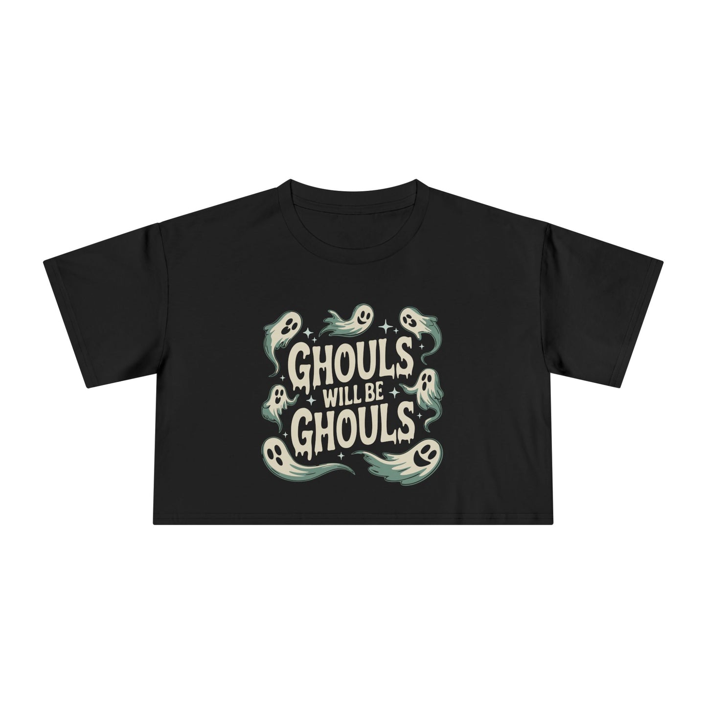 Ghouls Will Be Ghouls Women's Crop Top, Halloween Cropped Tee, Ghost Halloween T-Shirt, Gothic Fall Outfit, Spooky Shirts