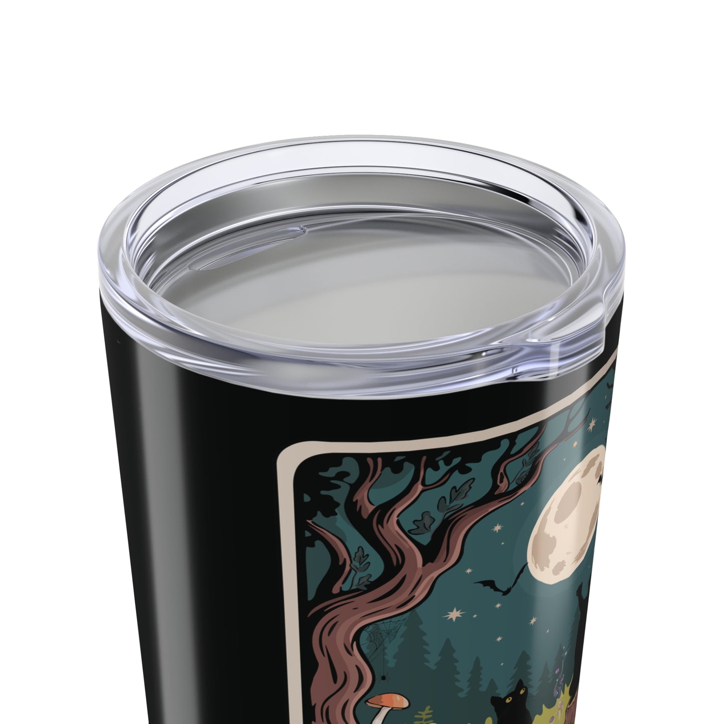 Mystical Black Cats Coven 20oz Tumbler, Tarot Card Cat Mug Witchy Gifts, Halloween Decor, Eco-Friendly Travel Mugs