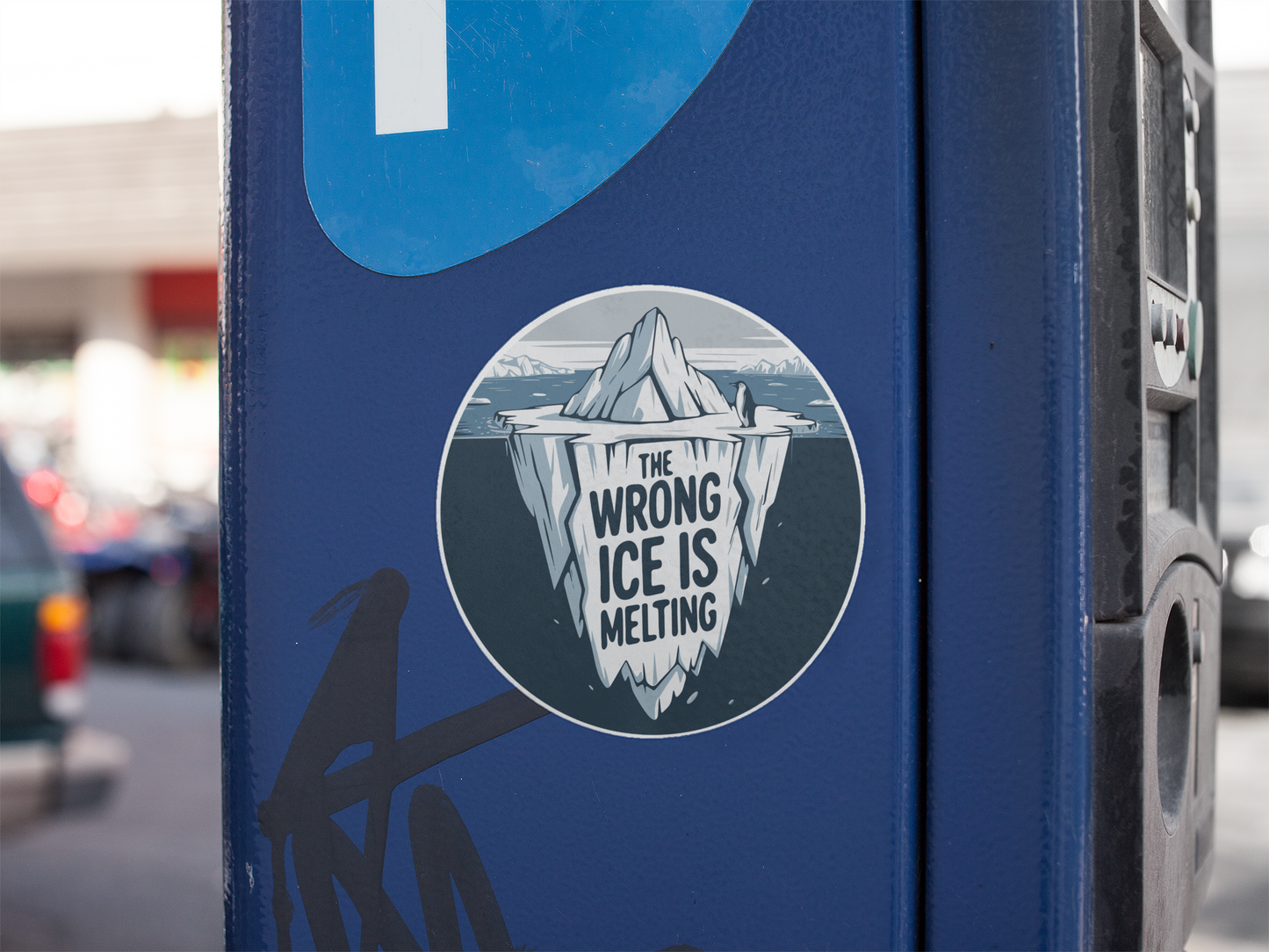The Wrong ICE Is Melting Sticker - 3.5" Iceberg Penguin Vinyl Decal Stickers Waterproof Outdoor Car, Leftist Political Abolish ICE, Protest