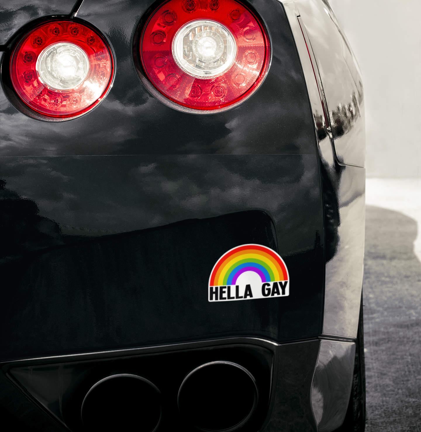Hella Gay Rainbow Vinyl Sticker - 3" Pride Month Rainbows LGBTQIA+ Decals for Equal Rights, Activism, Waterproof Outdoor Stickers