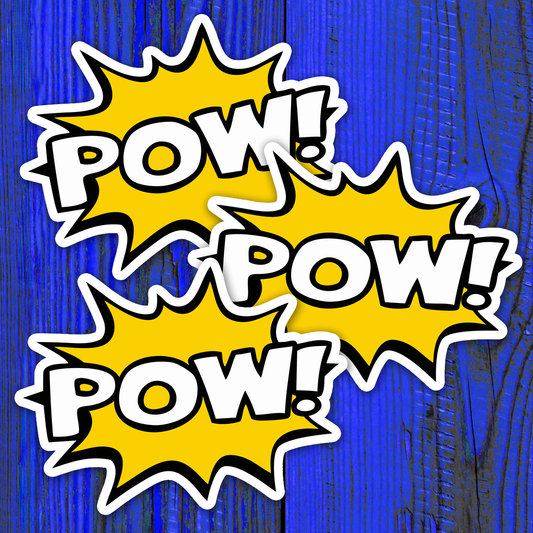 3" Pow! Comic Book Super Hero Sticker - Waterproof Decal Stickers