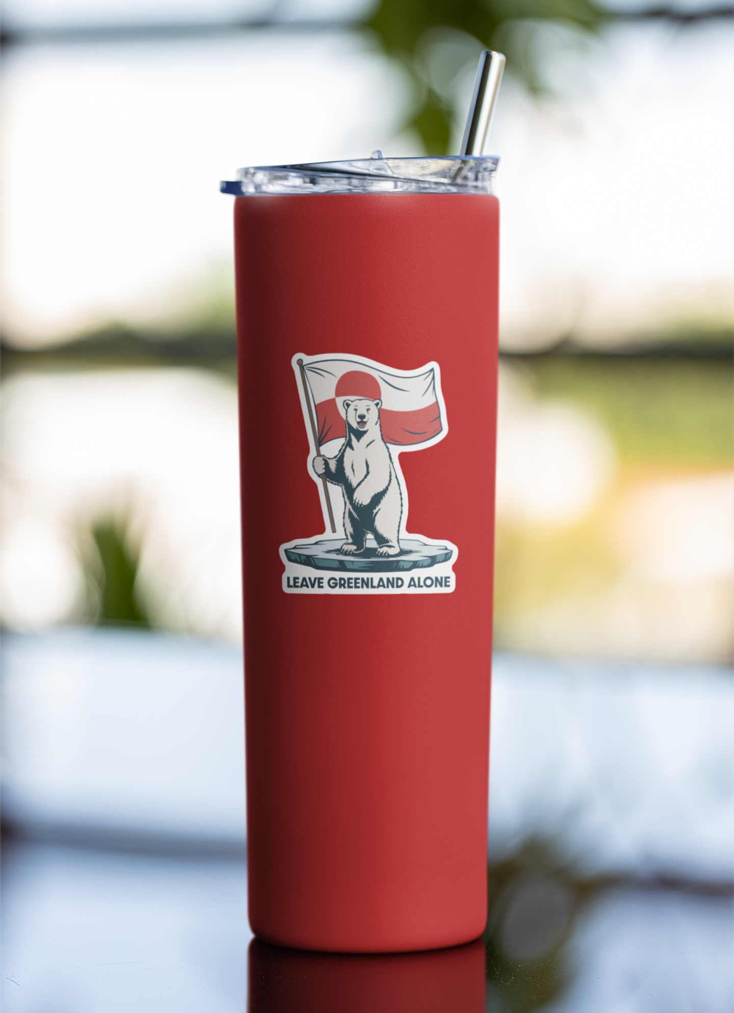 4" Leave Greenland Alone Sticker - Iceberg Polar Bear Vinyl Decal Stickers Waterproof Outdoor Car, Leftist Political Anti-Trump Protest