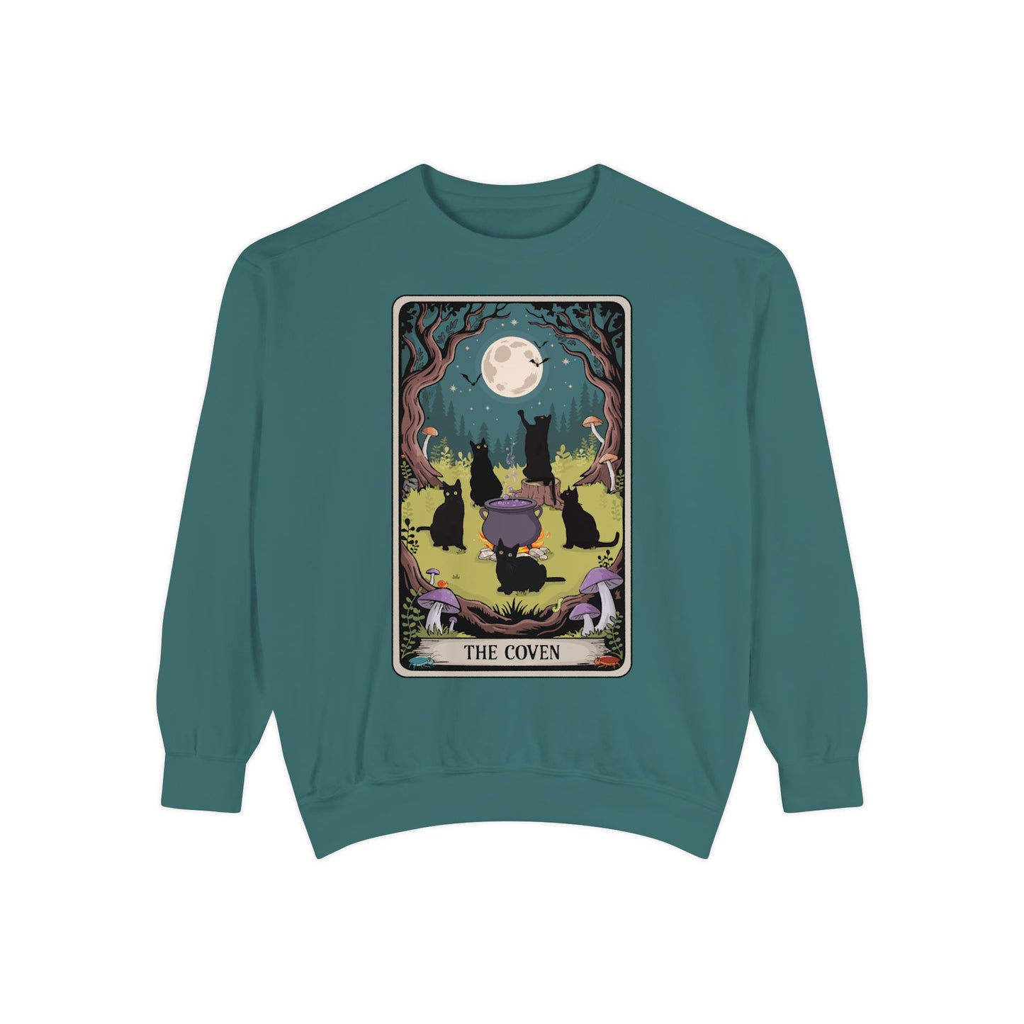 Black Cats Tarot Card The Coven, Witchy Cat Sweatshirt, Goth Halloween Top, Pagan Witch Sweatshirts