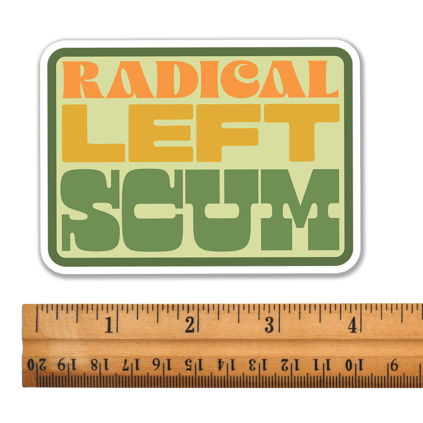 4" Radical Left Scum Sticker - Retro Vinyl Decal Stickers Waterproof Outdoor Car, Funny Leftist Political Humor Anti-Trump